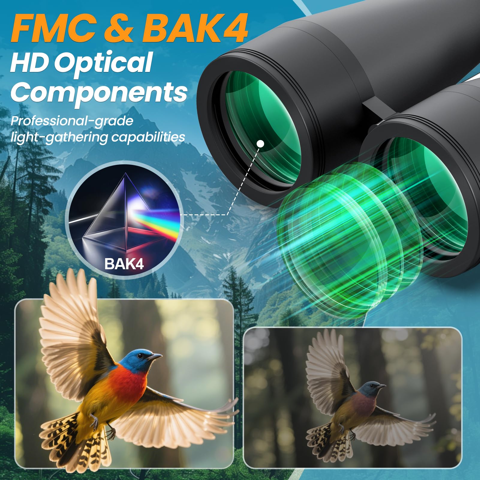 20X80 Binoculars For Adults High Powered - Aurosports 80Mm Large Aperture Binocular With Clear Low Light Vision - Long Range Bin