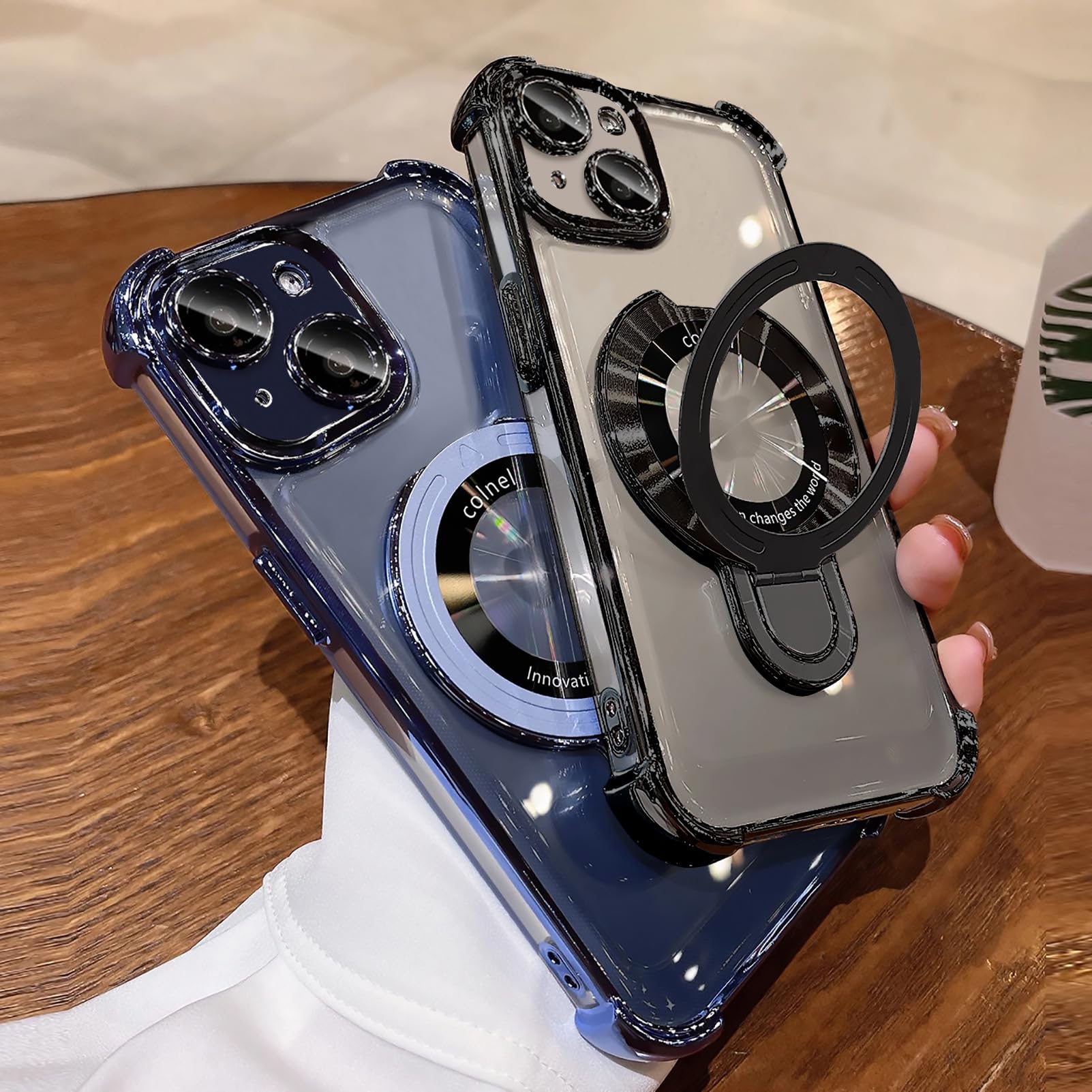 Uioeua For Iphone 14 Case With Magnetic Ring Stand,[Compatible With Magsafe] Four Corners Shockproof [Military Grade Drop Protec