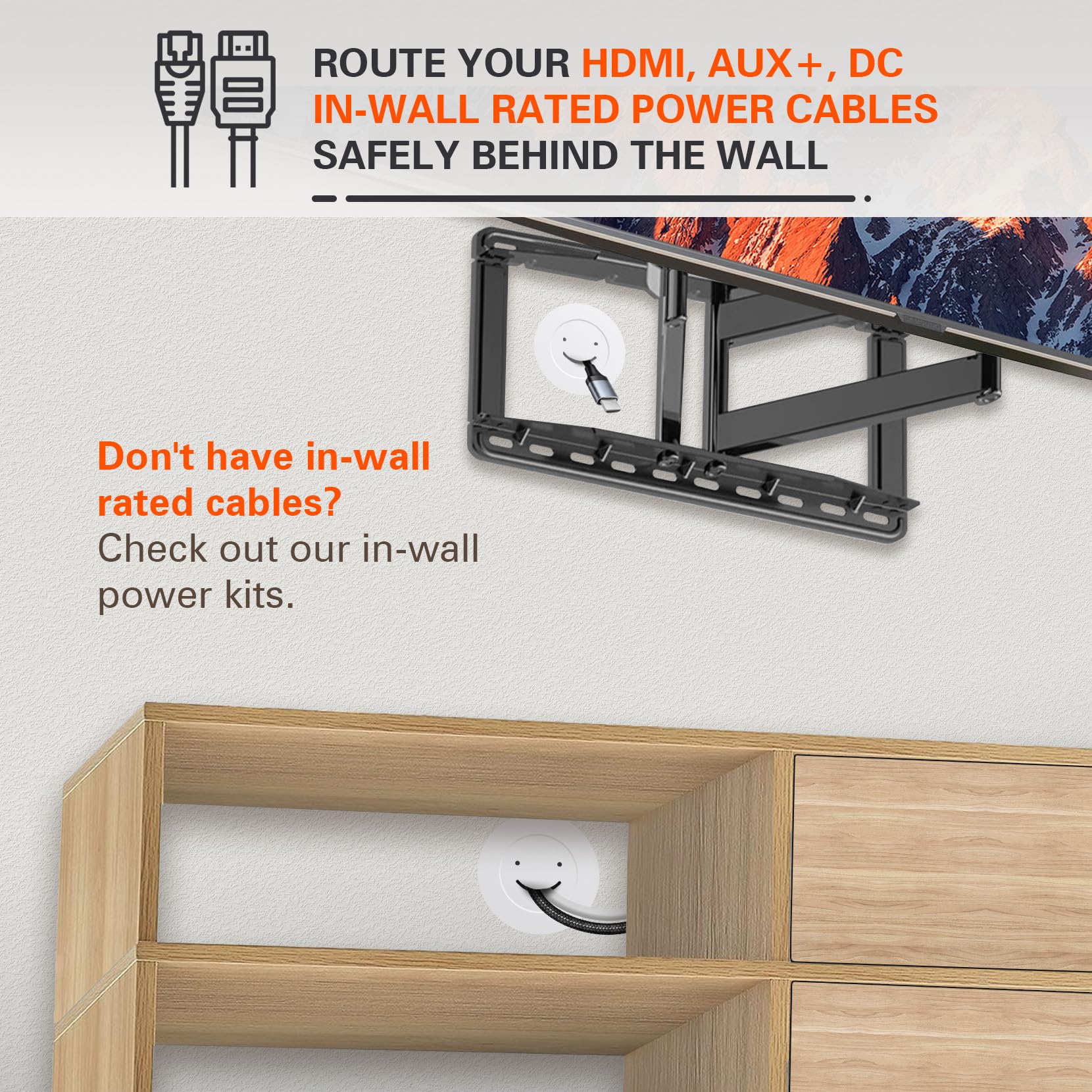 Julaiwy Wire Hiders For Tv On Wall, Behind Wall Tv Wire Kit For Wall Mount Tv, In Wall Cable Management Kit For Tv, Tv Cord Hide