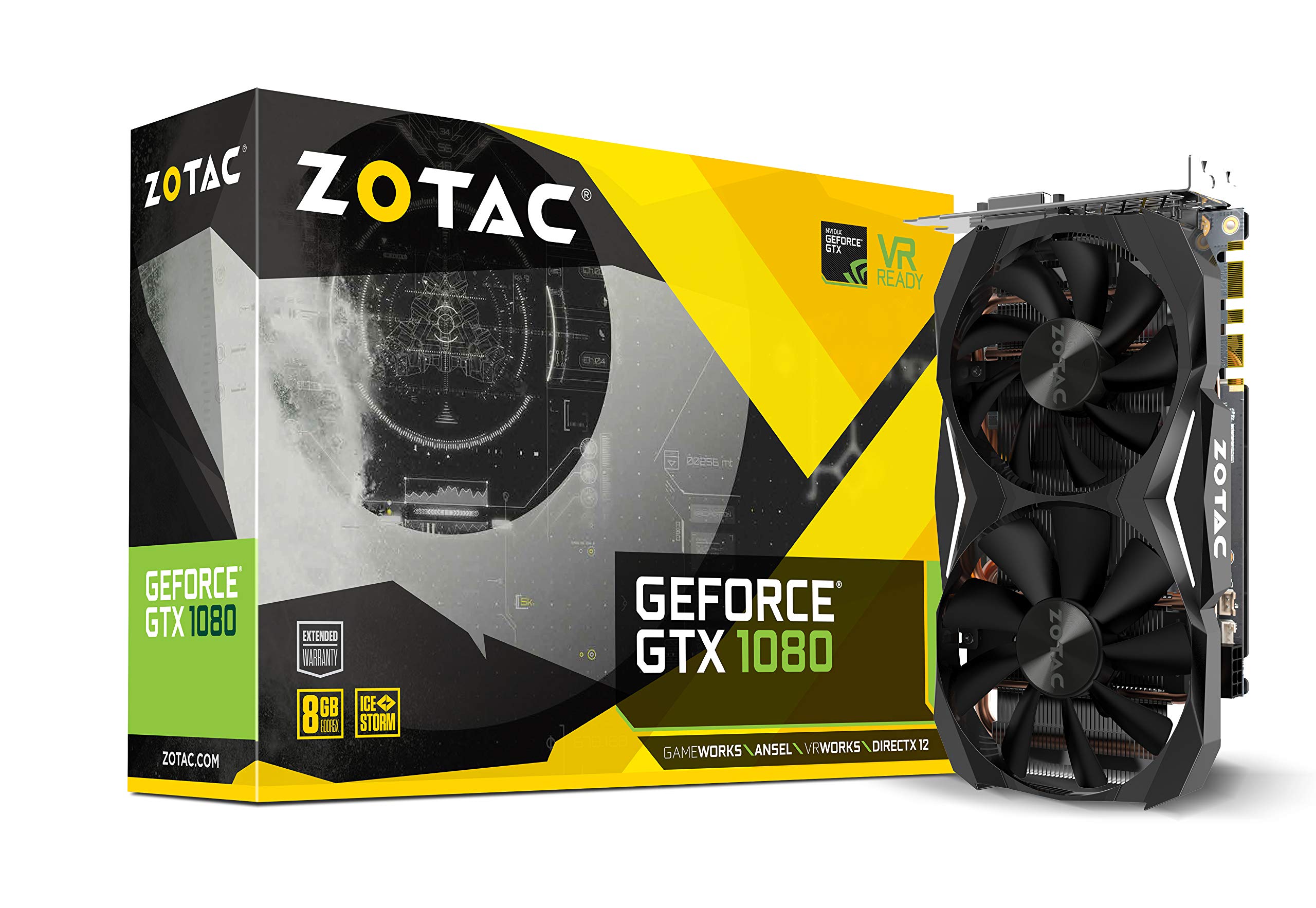ZOTAC GeForce GTX 1080 Mini 8GB GDDR5X VR Ready Gaming Graphic Card, DisplayPort 1.4, 1x HDMI 2.0, Dual-Link DVI (ZT-P10800H-10P