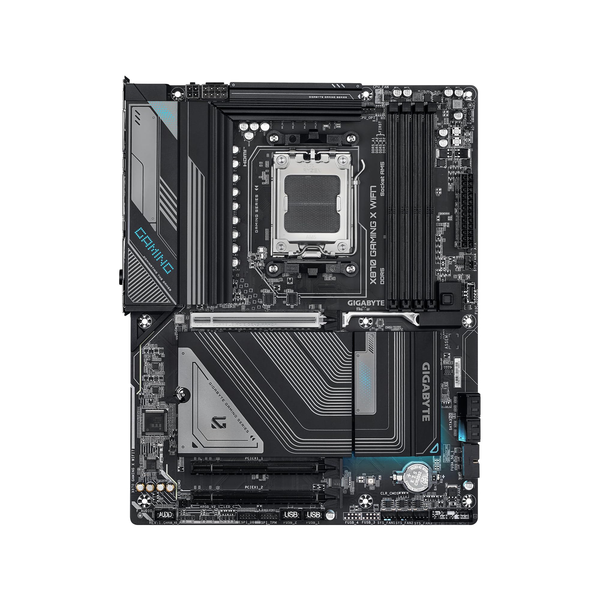 Gigabyte X870 Gaming X Wifi7 Amd Am5 Lga 1718 Motherboard, Atx, Ddr5, 3X M.2, Pcie 5.0, Usb4, Wifi7, 2.5Gbe Lan, Ez Latch, 5 Yea