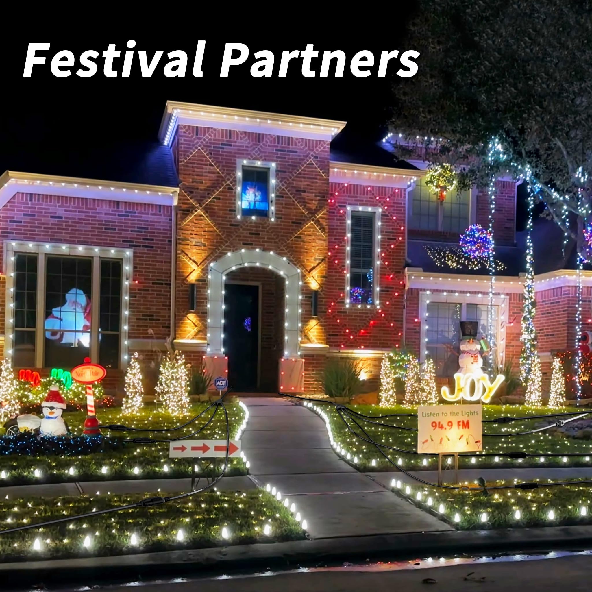 Plugsaf 1 To 3 Splitter Outdoor Extension Cord With Multiple Outlets; 25Ft Total(7+6+6+6) 13Ft End To End; 16/3 Sjtw Black Exten