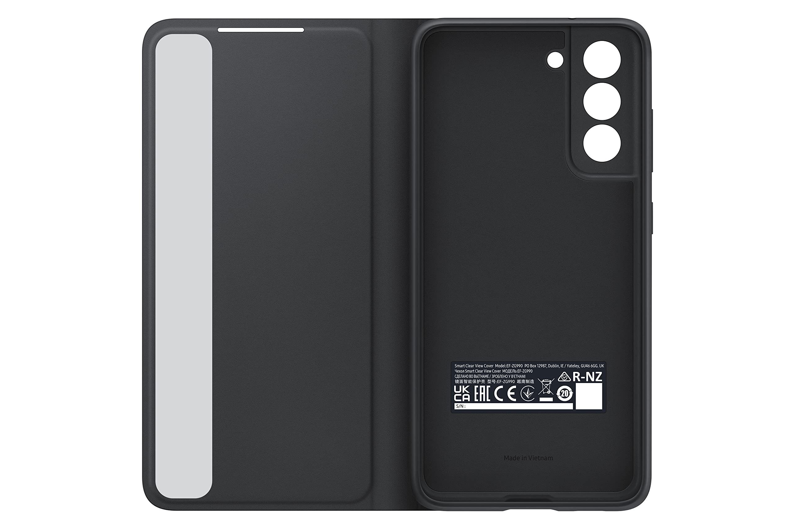 Samsung Galaxy S21 Fe 5G S View Cover, Protective Phone Case With Smart View Touch Control, Sustainable Design, Us Version, Blac