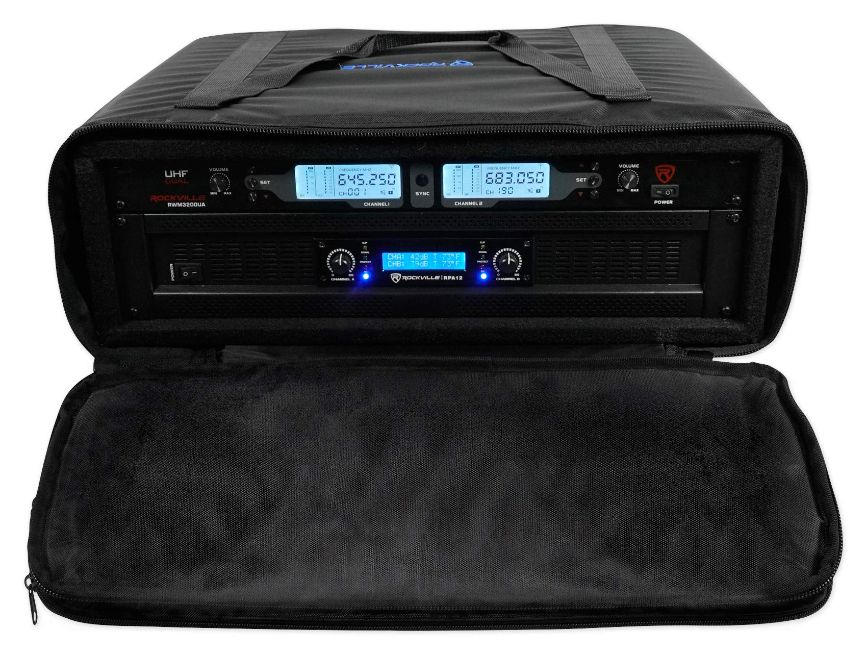 Rockville 3U Rack Bag Double-Sided Case With 16 Depth + Shoulder Strap (Rrb35) Black