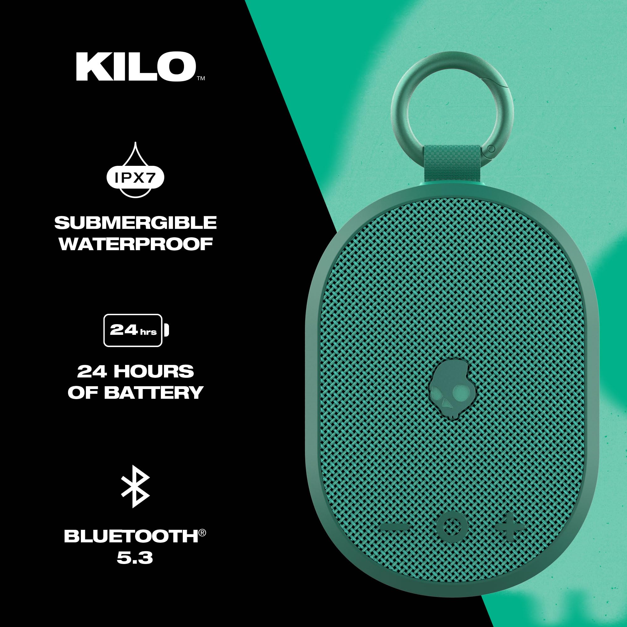 Skullcandy Kilo Wireless Bluetooth Speaker   Ipx7 Waterproof Mini Bluetooth Speaker With 24 Hour Battery, Downward Firing Passiv