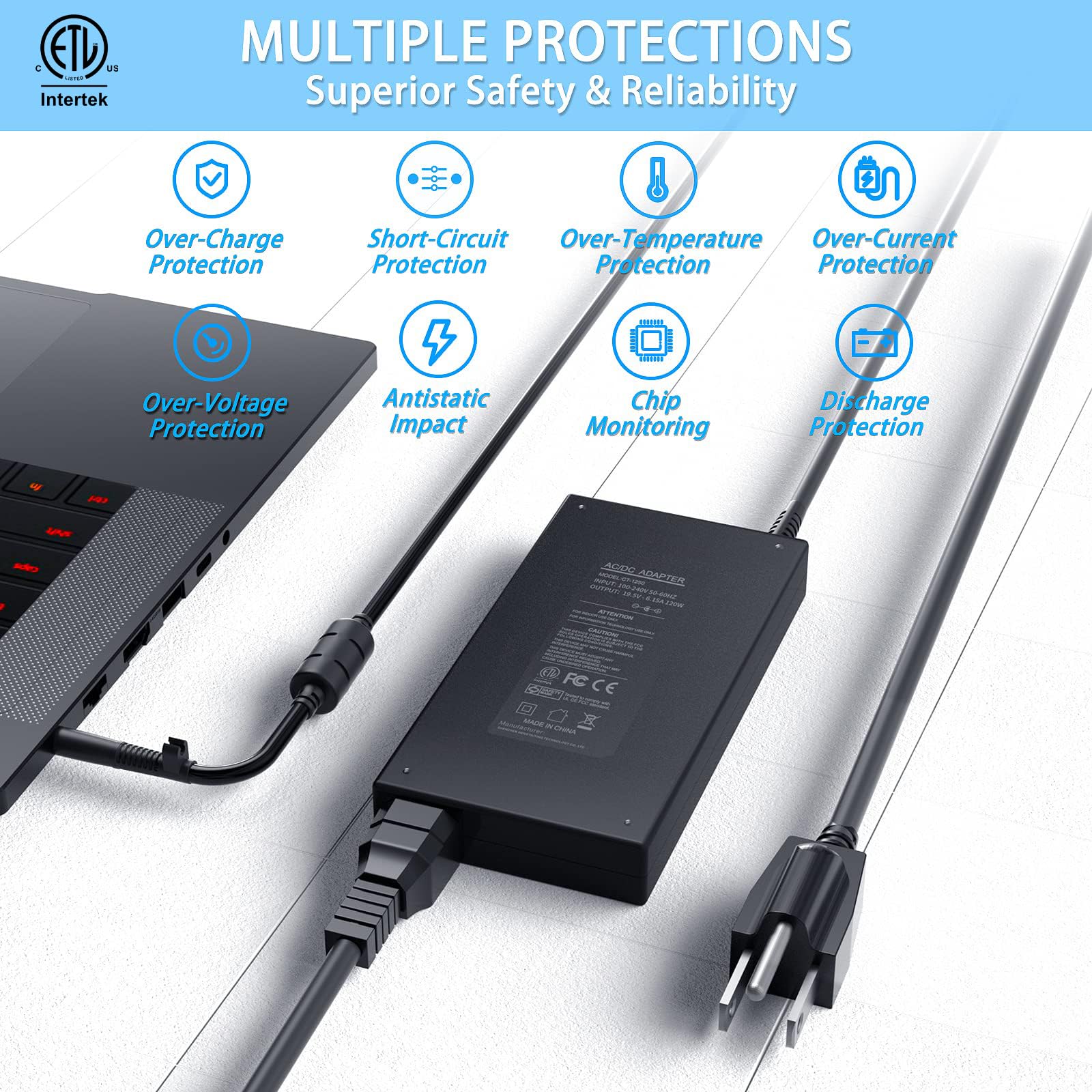 Vhbw Replacement For Hp 120W Power Adapter Compatible With Hp Envy Dv4 5300 Dv6 7300 Dv7 7000 7300 Elitebook 8460W 8560W Thunder