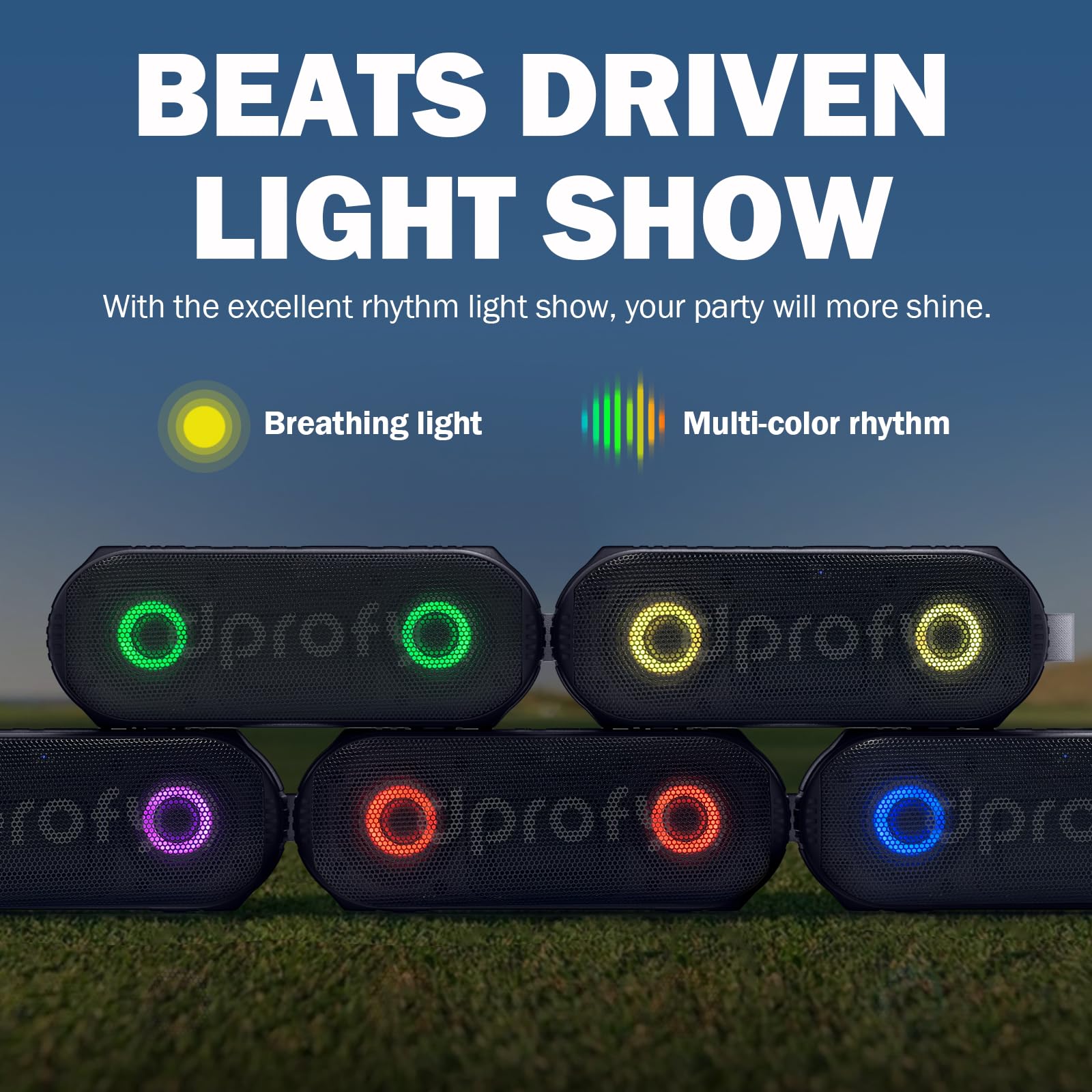 Dprofy New Play 2 Rounds, Magnetic Bluetooth Golf Speaker, Stereo Sound Portable Pro Wireless Waterproof Speaker With Rich Bass,