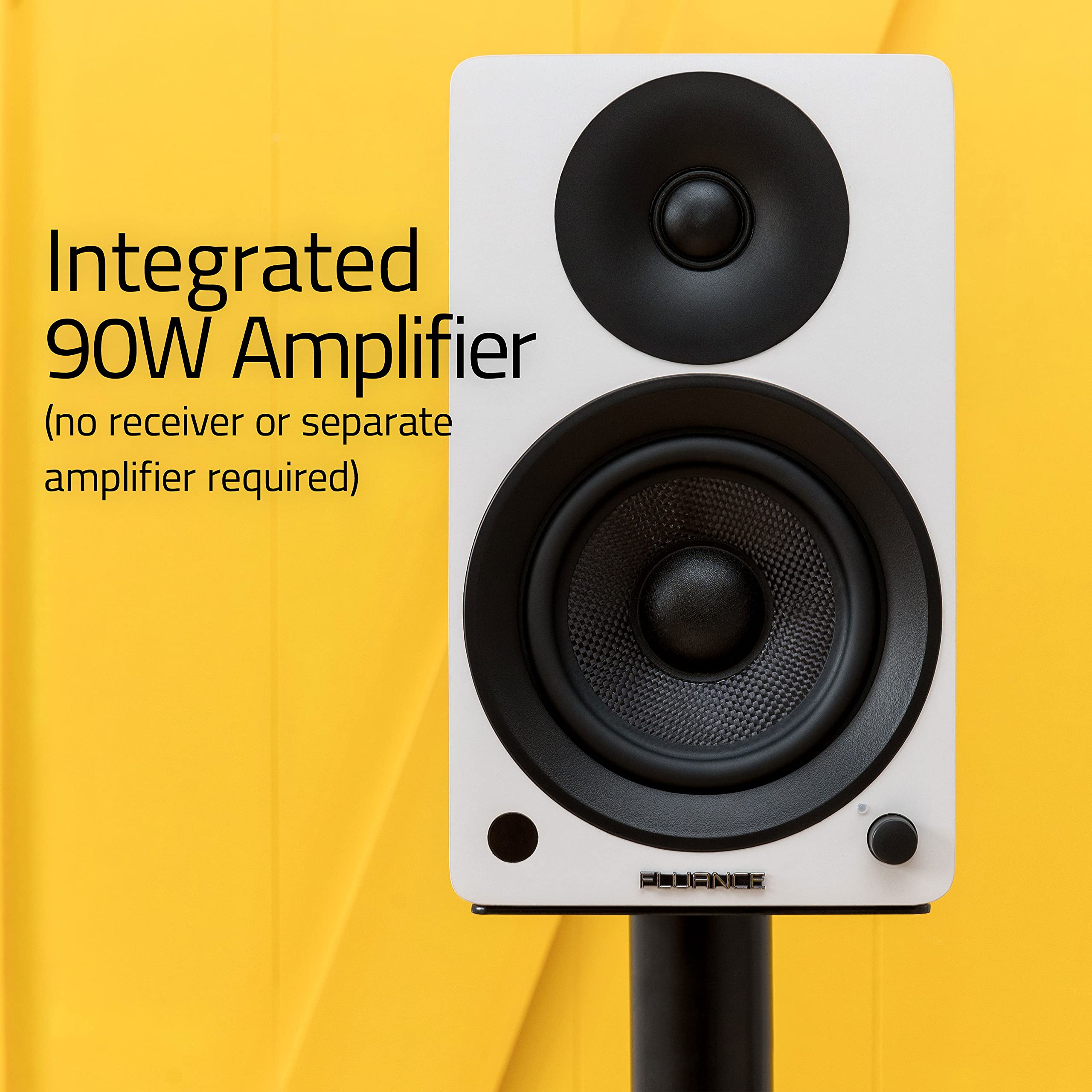 Fluance Ai41 Powered 2-Way 2.0 Stereo Bookshelf Speakers With 5 Drivers, 90W Amplifier For Turntable, Tv, Pc And Bluetooth 5 Wir