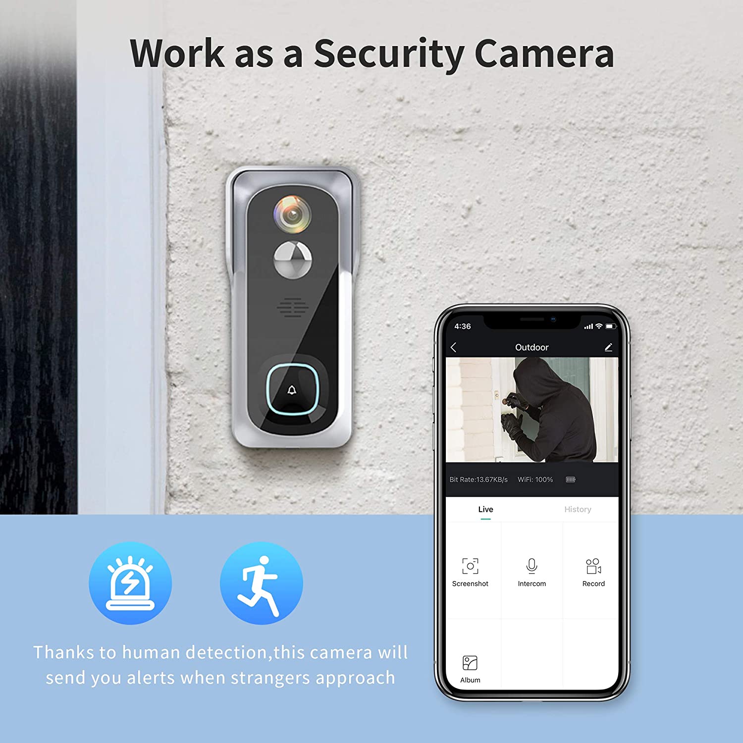 ***DISCONTINUED*** Silarius SIL-DOORBELL2MPBSDB 2MP, WiFi Battery Powered Smart Doorbell Camera + Chime (Outdoor IP65), Cloudedge app , includes 32GB MicroSD card