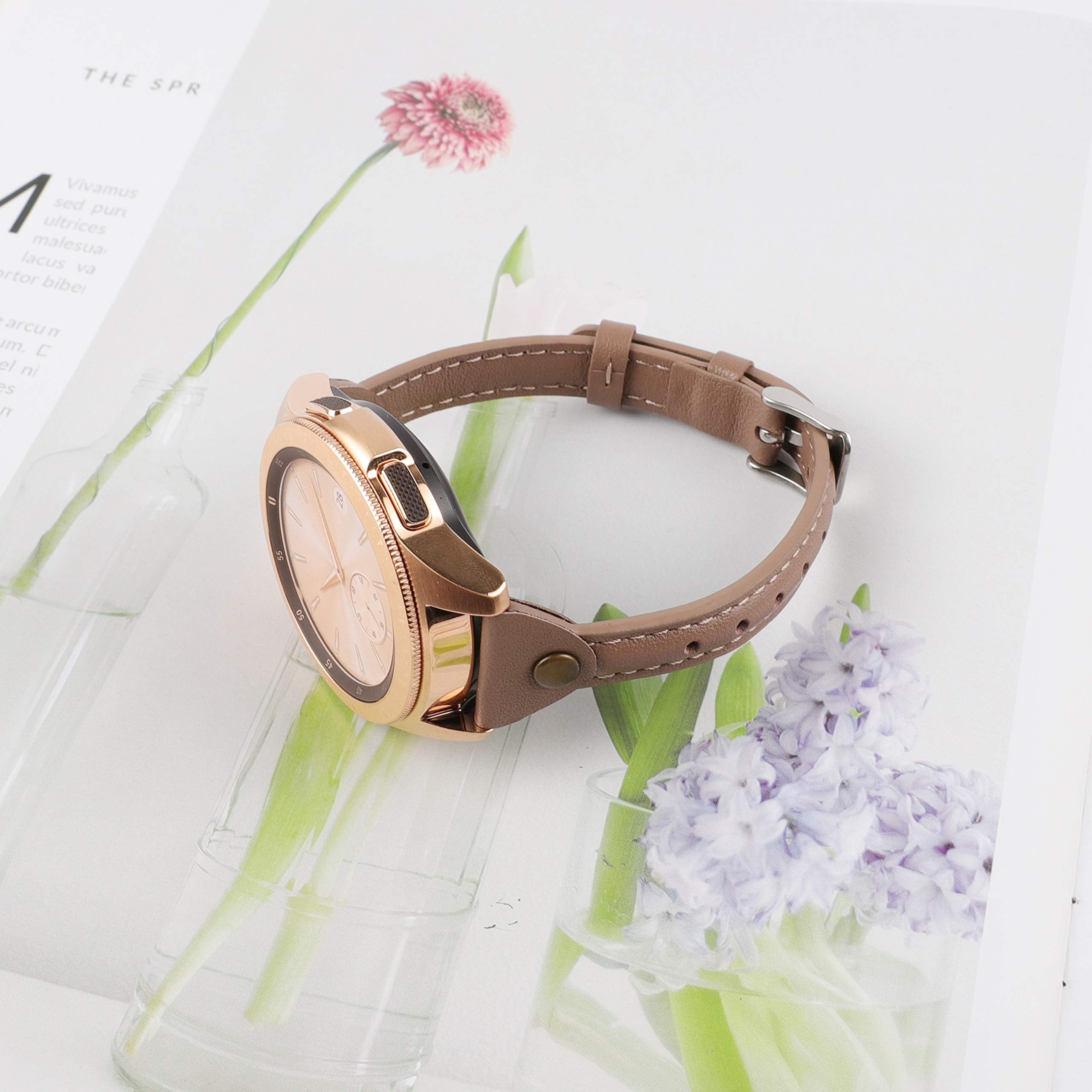 Wearlizer Slim Leather Compatible With Samsung Galaxy Watch 5/ Galaxy Watch 5 Pro/ Galaxy Watch 4 40Mm/ Galaxy Watch Band 42Mm 4