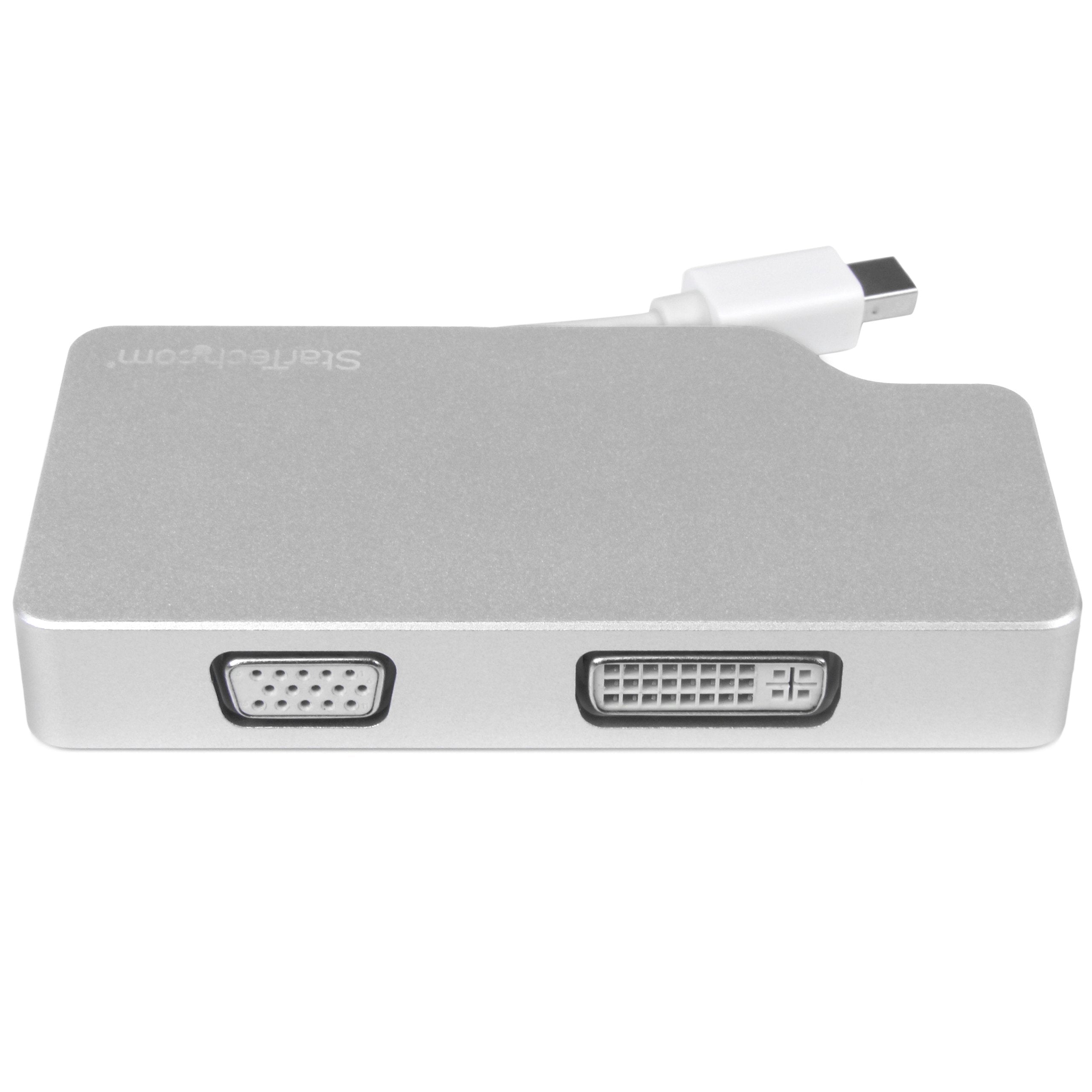 Startech.Com Aluminum Travel A/V Adapter: 3-In-1 Mini Displayport To Vga, Dvi Or Hdmi - Mdp Adapter - 4K (Mdpvgdvhd4K)