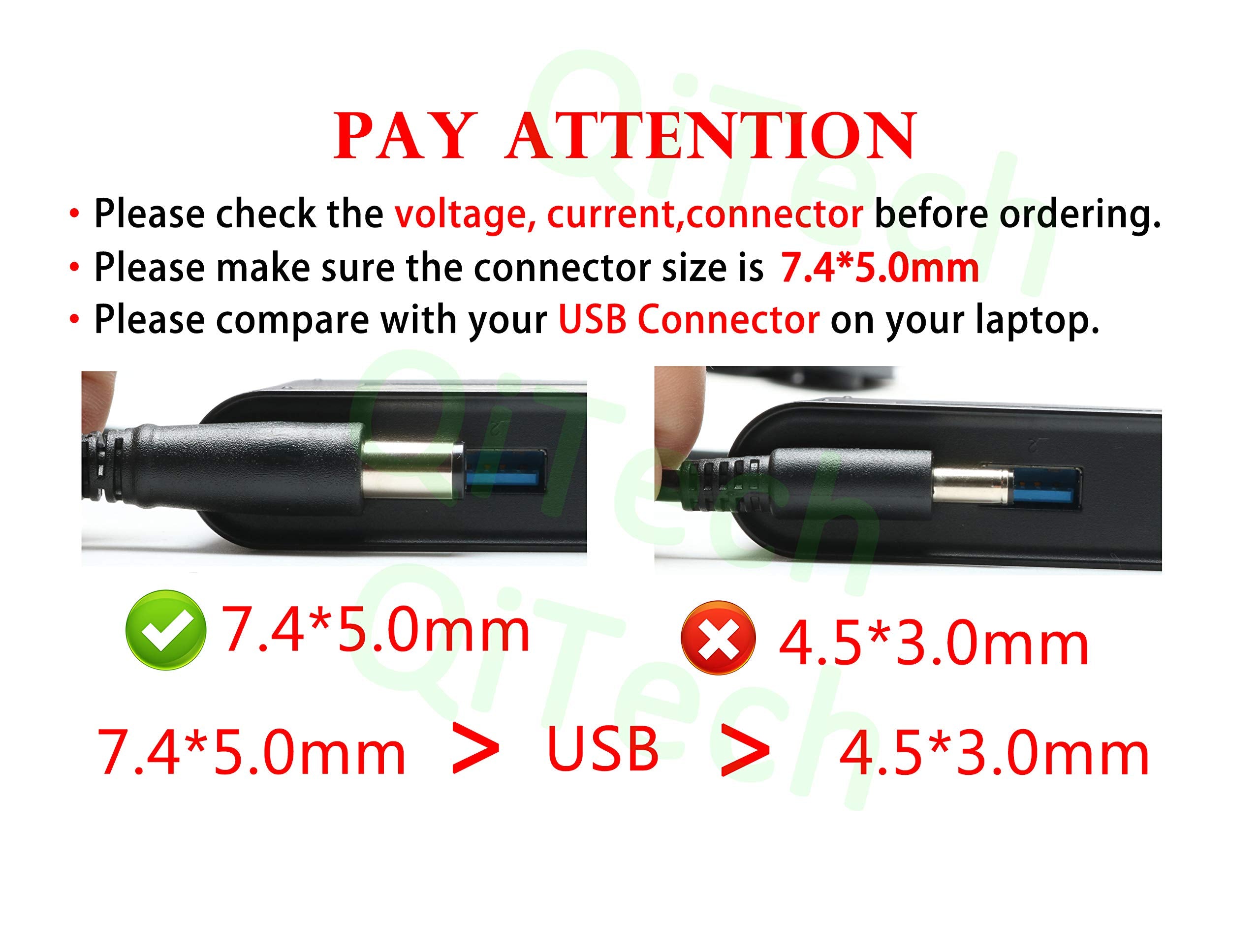Wzxhu 19.5V 3.34A 65W Laptop Charger Replacement For Dell Latitude 7480 7490 5400 5480 5490 E5470 E6420 5580 5500 5590 E5430 E64