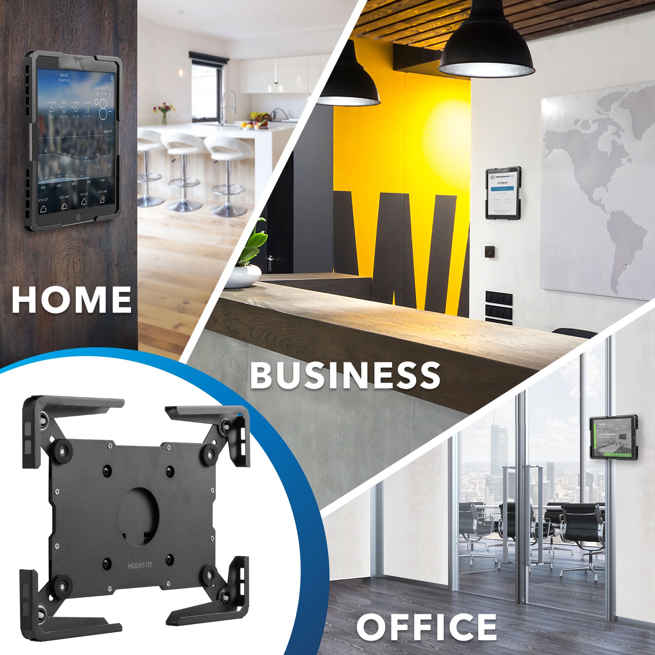 Mount It! Universal Tablet Wall Mount, Anti Theft Ipad Mount, Enclosure Fits Tablets From 9.7'' To 13'' Screen Size, Flush Wall