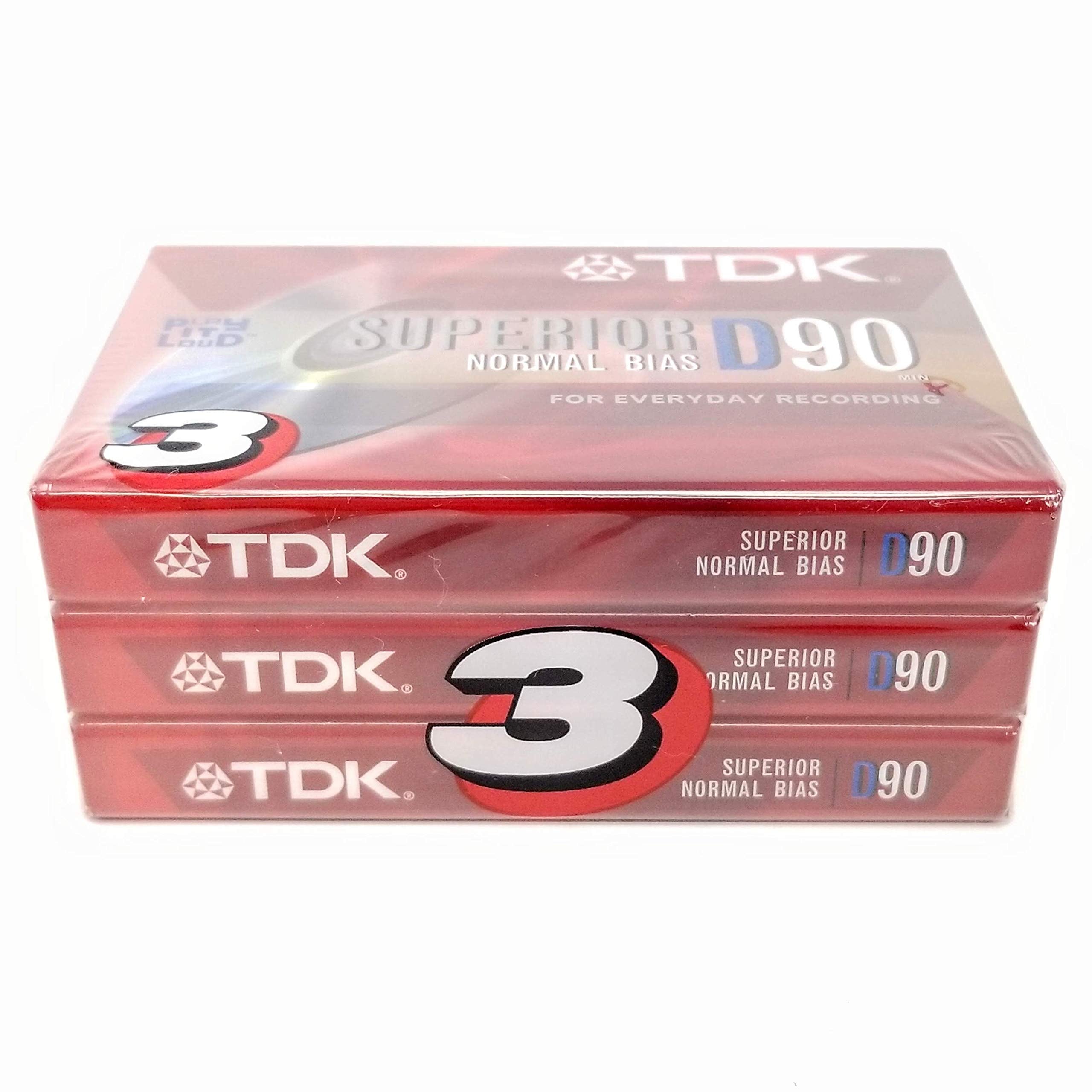 TDK D90 High Output 90 Minute IECI/Type I Cassette Tapes, Set of (3)