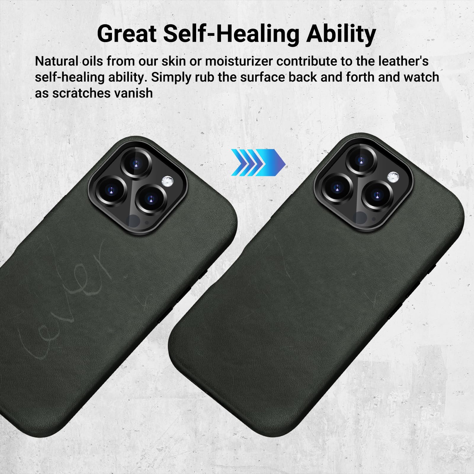 Belemay Compatible With Iphone 16 Pro Max Leather Case, Compatible With Magsafe, Premium Crazy Horse Leather [Vintage Aesthetic]