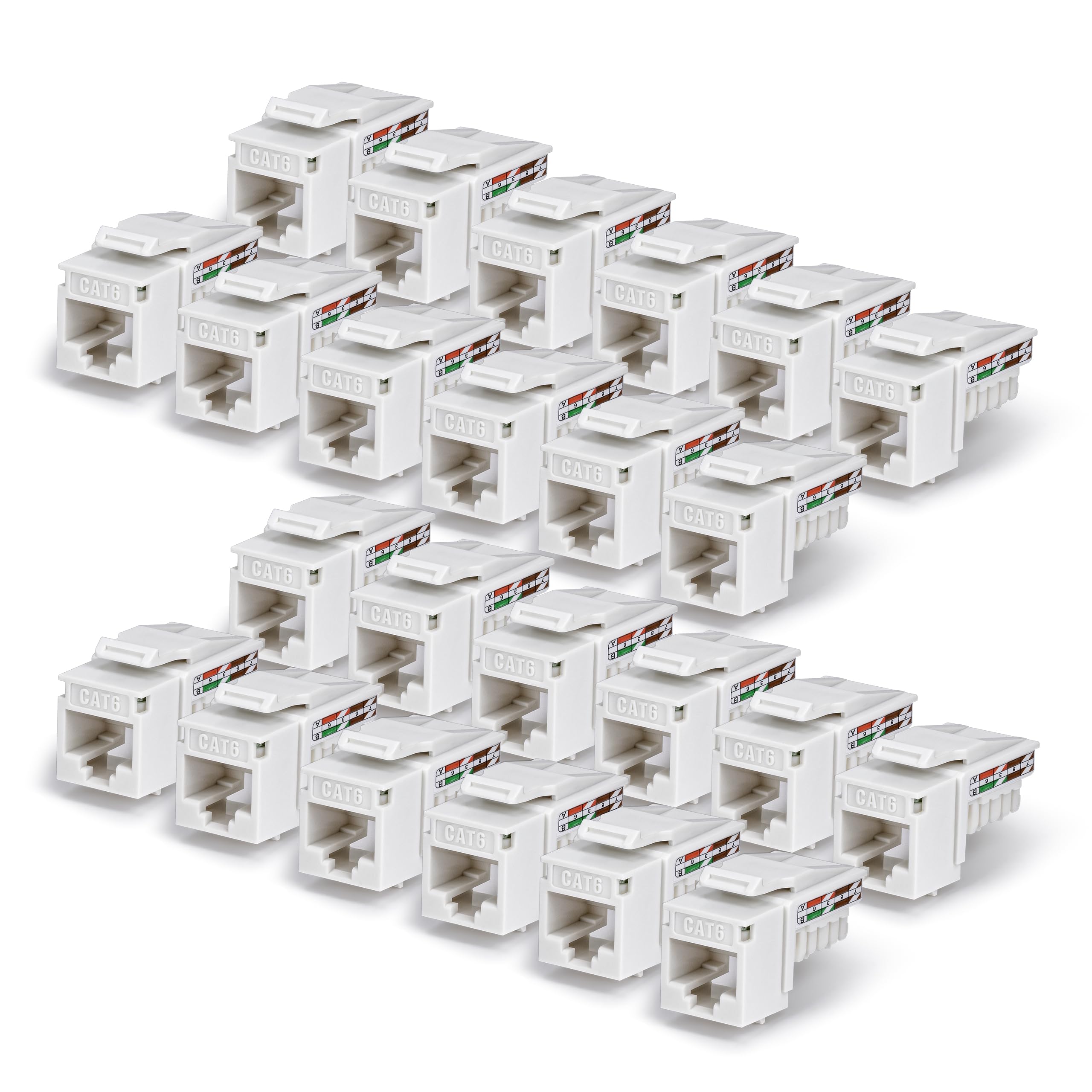 24-Pack Of Cat6/Cat5E Rj45 Utp Keystone Jacks Is Ideal For In-Wall Cable Drops/W