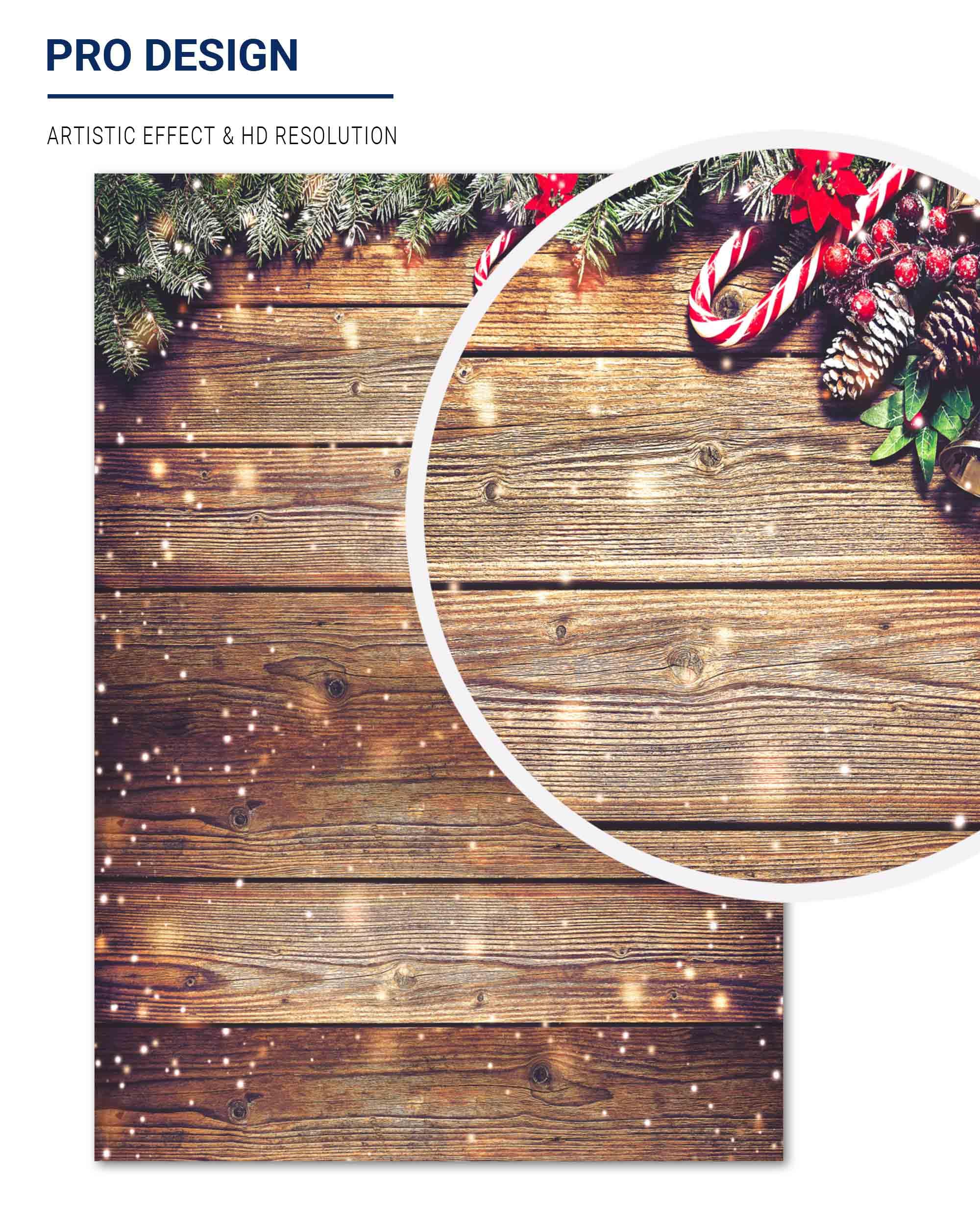 Allenjoy 5X7Ft Snowflake Gold Glitter Christmas Wood Wall Holiday Photography Backdrop Xmas Rustic Barn Vintage Wooden Backgroun