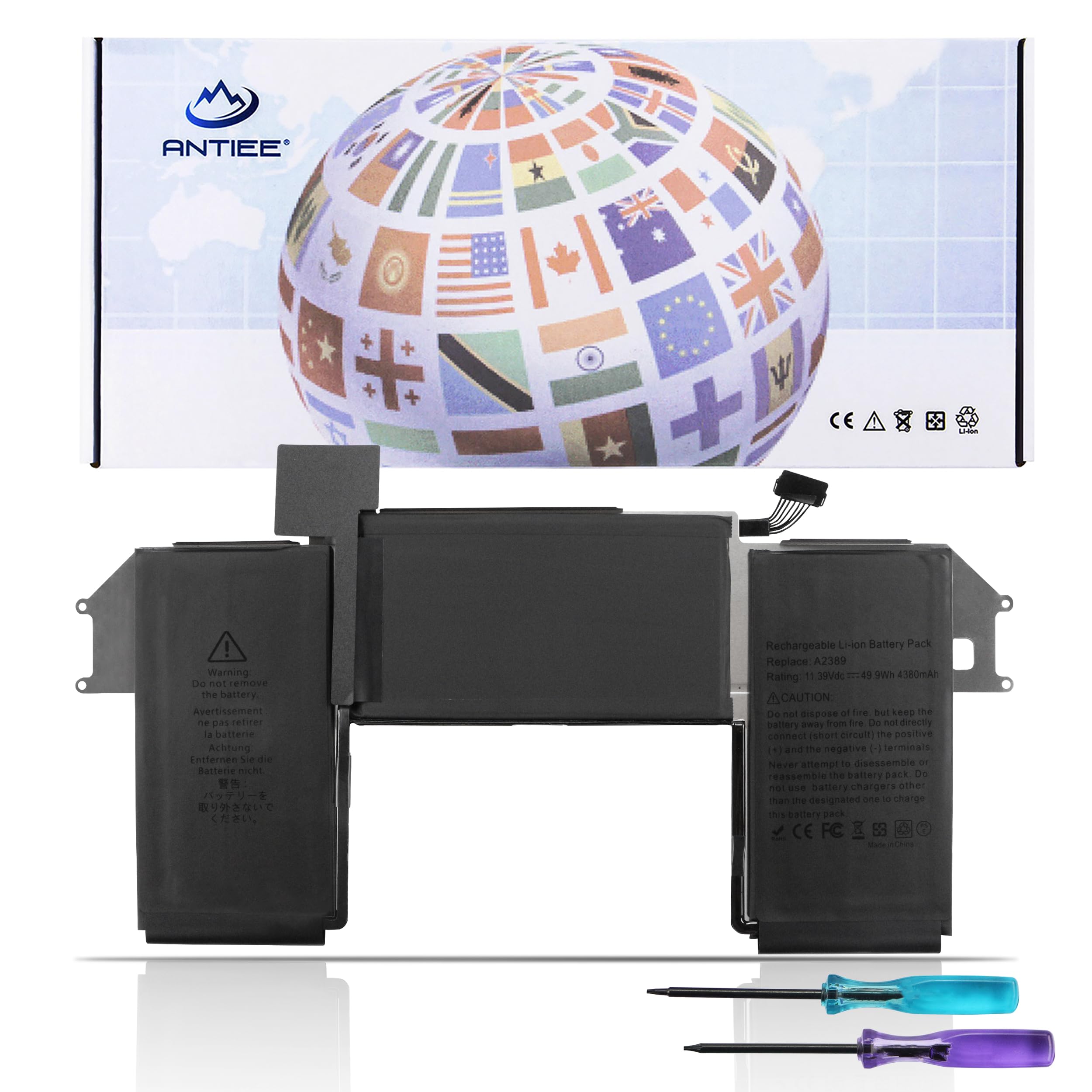 A2337 Battery Replacement, A2389 Battery Compatible With Macbook Air 13 Inch (M1, 2020) Emc 3598 Mgn53Ll/A Mgn83Ll/A Mgn63Ll/A M