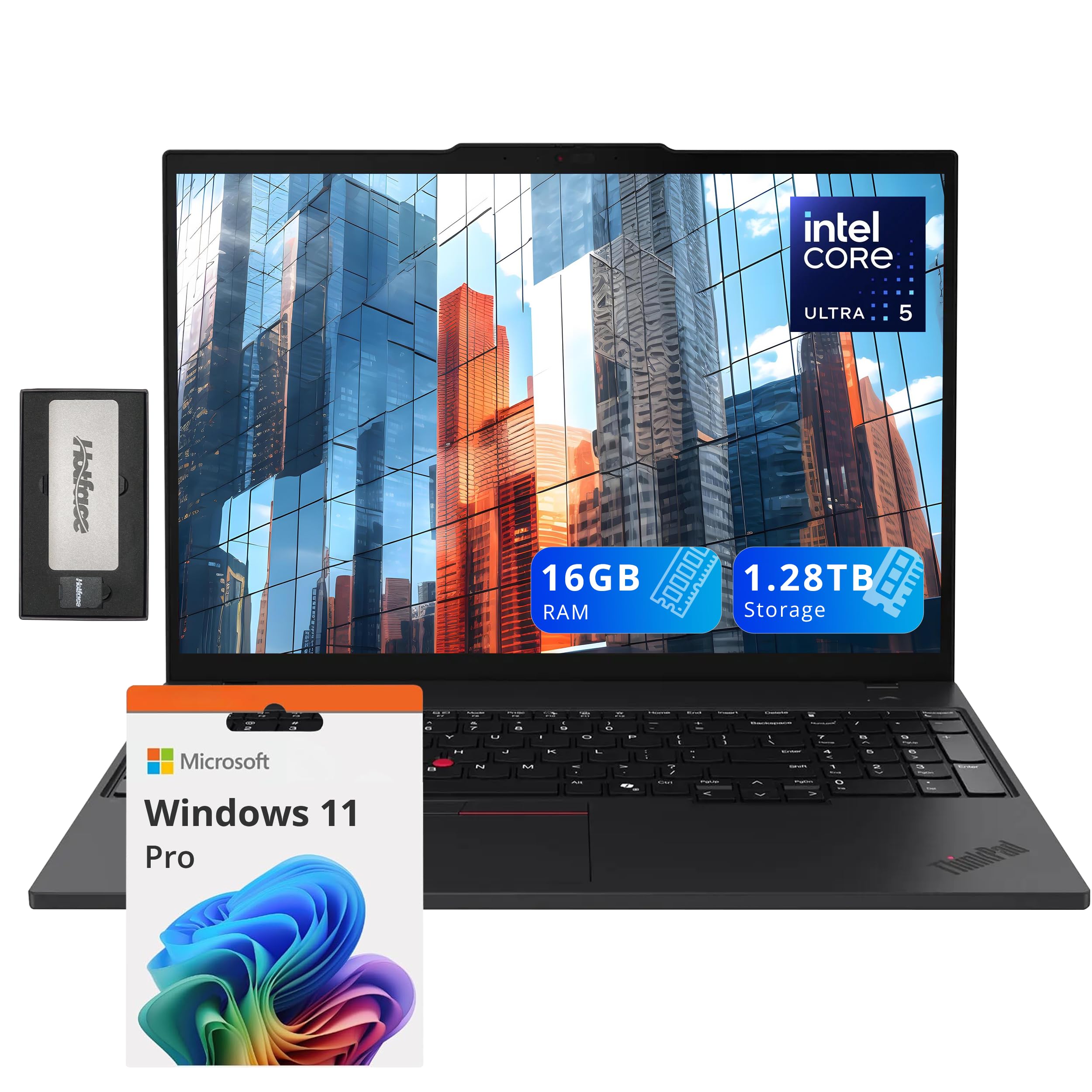 Lenovo ThinkPad T16 G3 16 WUXGA Laptop, Intel Ultra 5 125U, 16GB DDR5, 1.28TB Storage(1TB SSD+288GB Docking Station Set), Backli