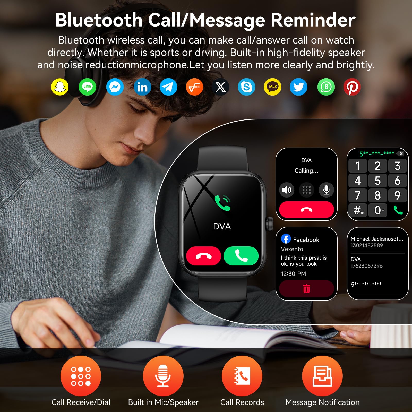 Smart Watch(Answer/Make Calls), 1.83'' Smartwatch For Men Women Alexa Built In, Fitness Tracker With Ip68 Waterproof, 100+ Sport