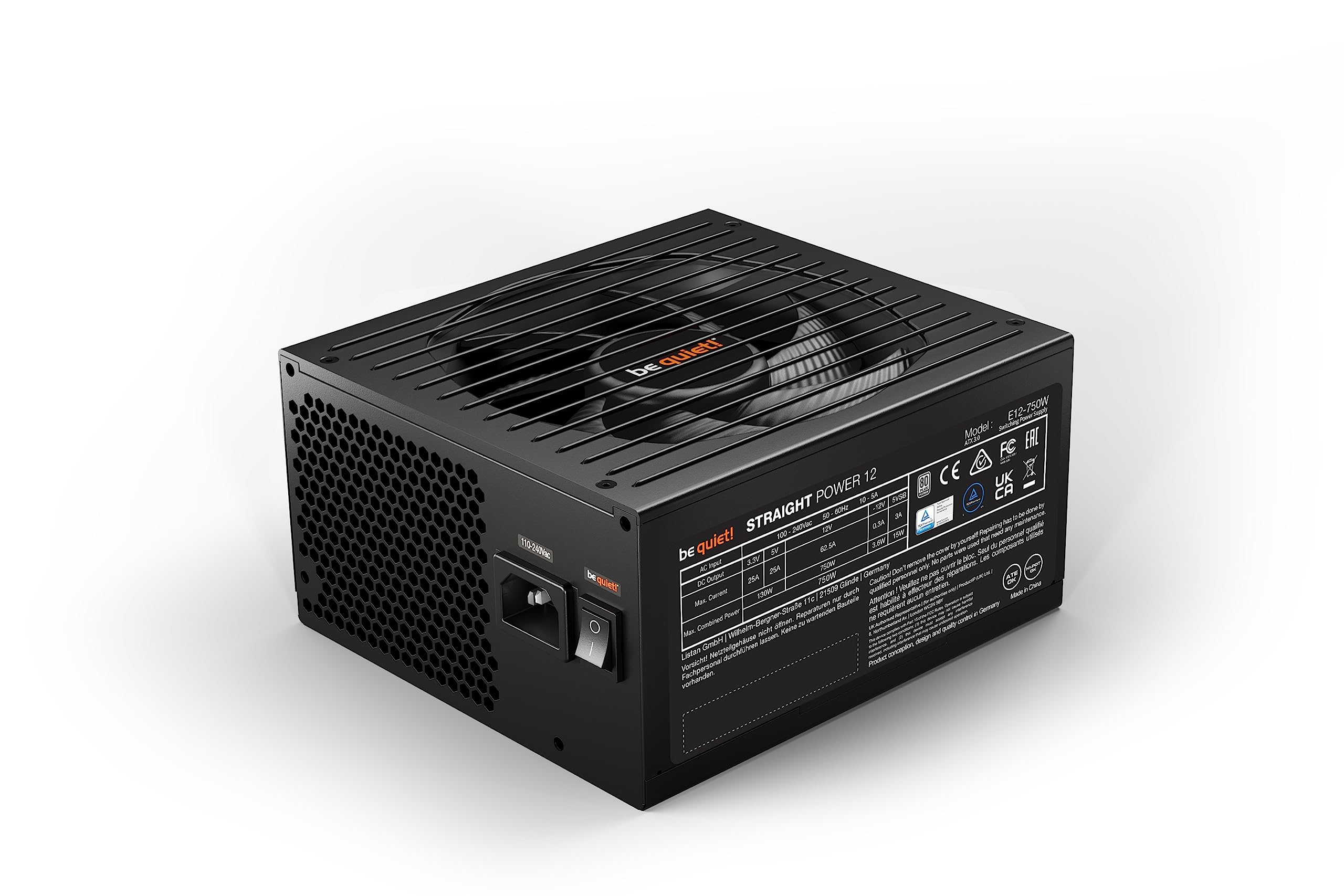 Be Quiet! Bn514 Straight Power 12 750W 80 Plus Platinum Atx 3.1 Modular Power Supply | For Pcie 5.0 Gpus And Gpus With 6+2 Pin C