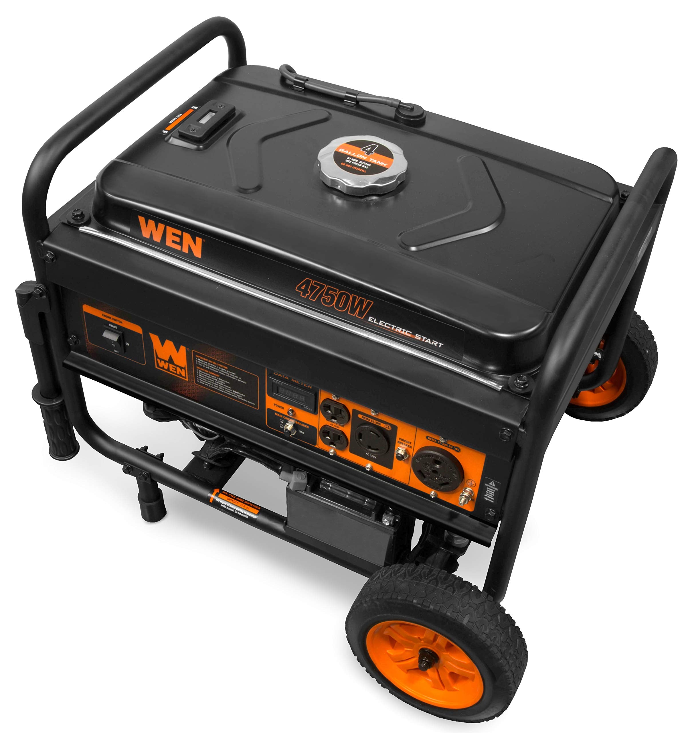 Wen 5600 Watt Portable Generator, Electric Start, 224Cc, Transfer Switch And Rv Ready With Co Shutdown Sensor (Gn5602X)