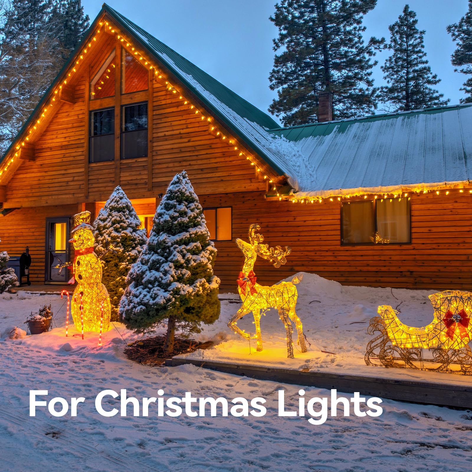 Addlon 27Ft Outdoor Extension Cord With Multiple Outlets, 1 To 3 Splitter Total 27Ft(Max Length 15Ft From End To End), 16/3 Sjtw