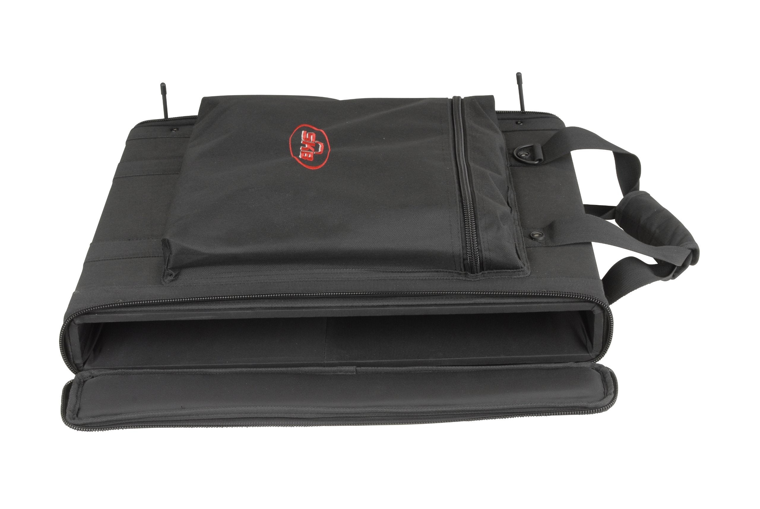Skb Cases 1U Series Soft Rack Case With Steel Rails, Heavy Duty Zippers, Outer Pocket, And Shoulder Straps, For Wireless Microphone Systems And Pre Amps