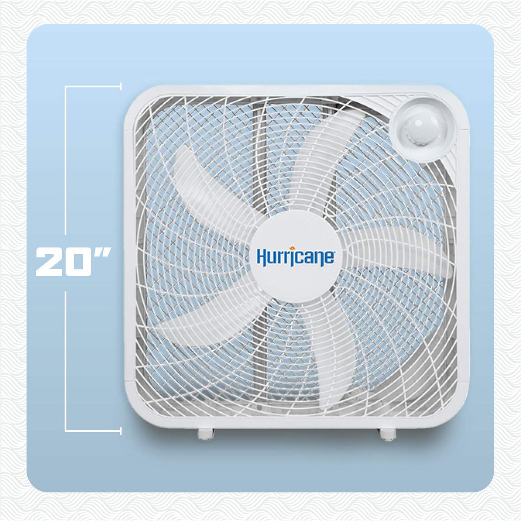 Hurricane 20 Inch Classic Series Floor Box Fan, Indoor Home Cooling Unit With 3 Speed Settings And Floor Mounting Construction,