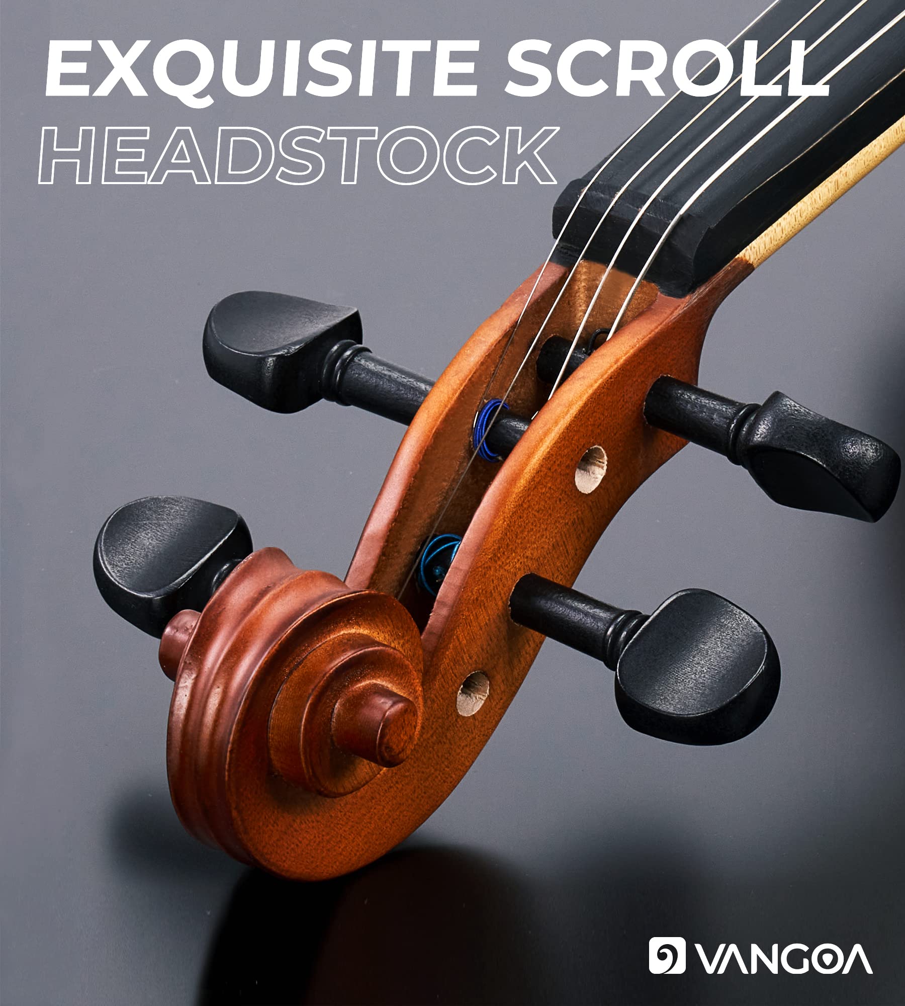 Vangoa 1/4 Violin Set For Beginners Kids Student Fiddle Quarter Size Acoustic Violin Outfit With Starter Kit For Children, Natur