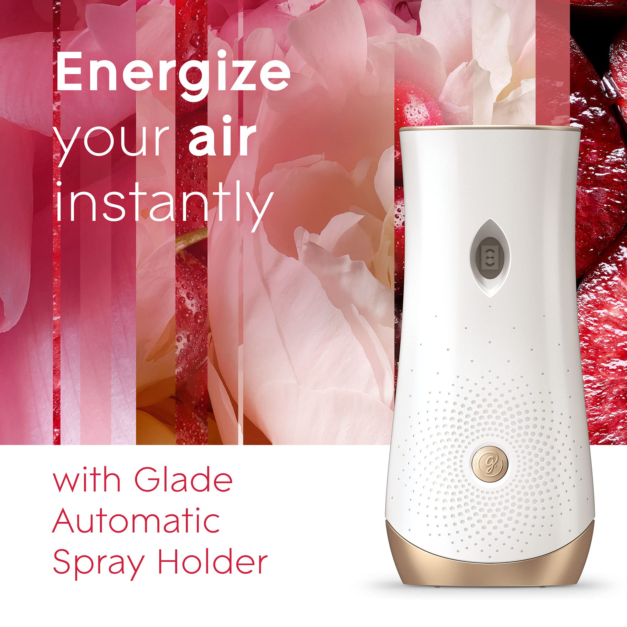 Glade Automatic Spray Refill, Air Freshener For Home And Bathroom, Blooming Peony & Cherry, 6.2 Oz