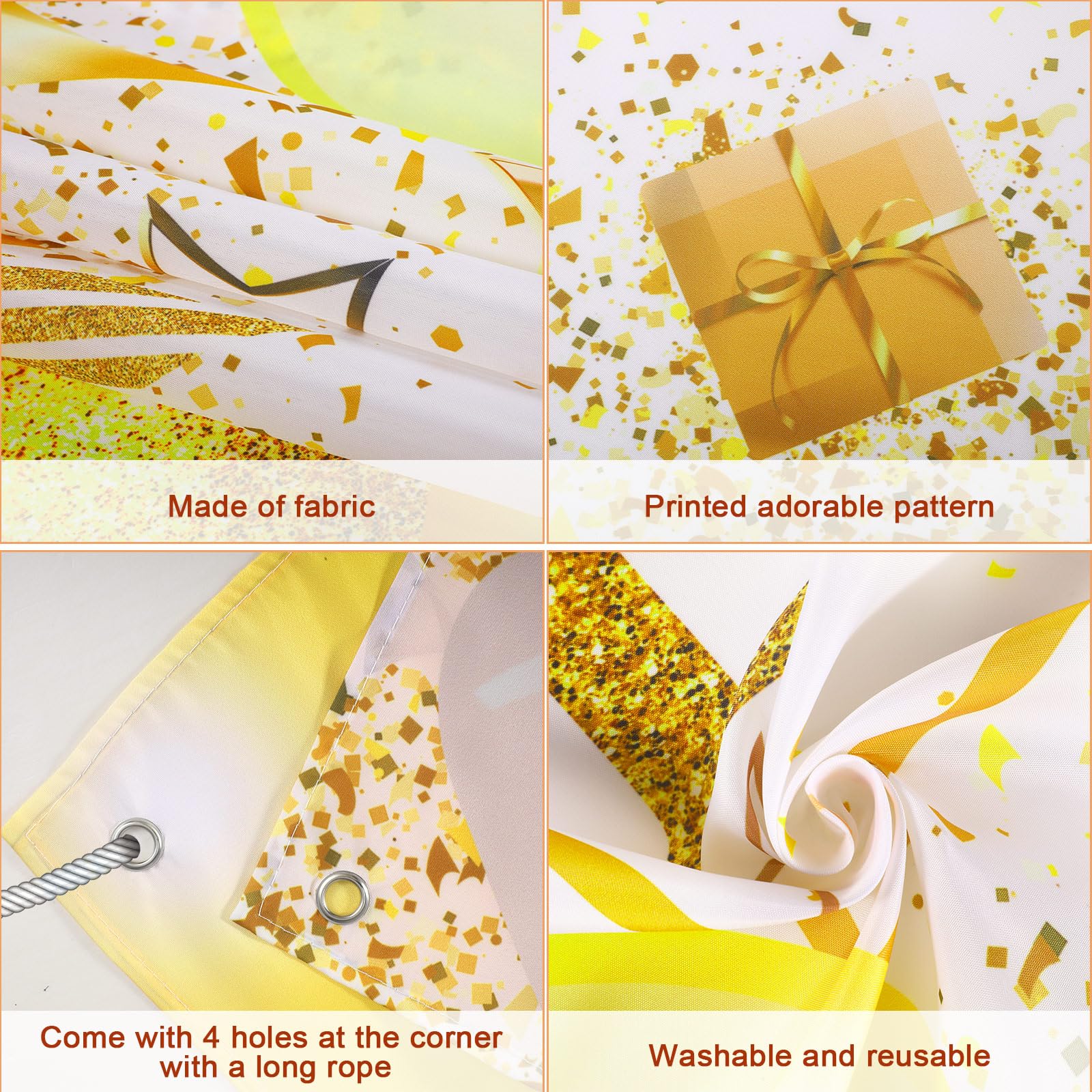 Tatuo Happy Birthday Decorations Backdrop, Glitter Birthday Backdrop Sign, Happy Birthday Banner, Birthday Party Supplies Photo