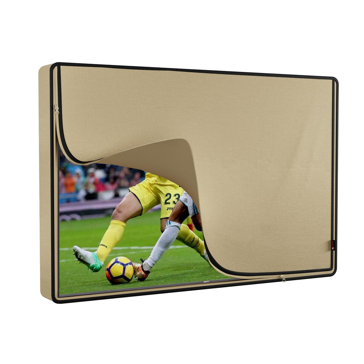 iBirdie Outdoor Waterproof and Weatherproof TV Cover with Zipper for 28 to 32 inch Outside Flat Screen TV, Beige 600D Thick Fabric