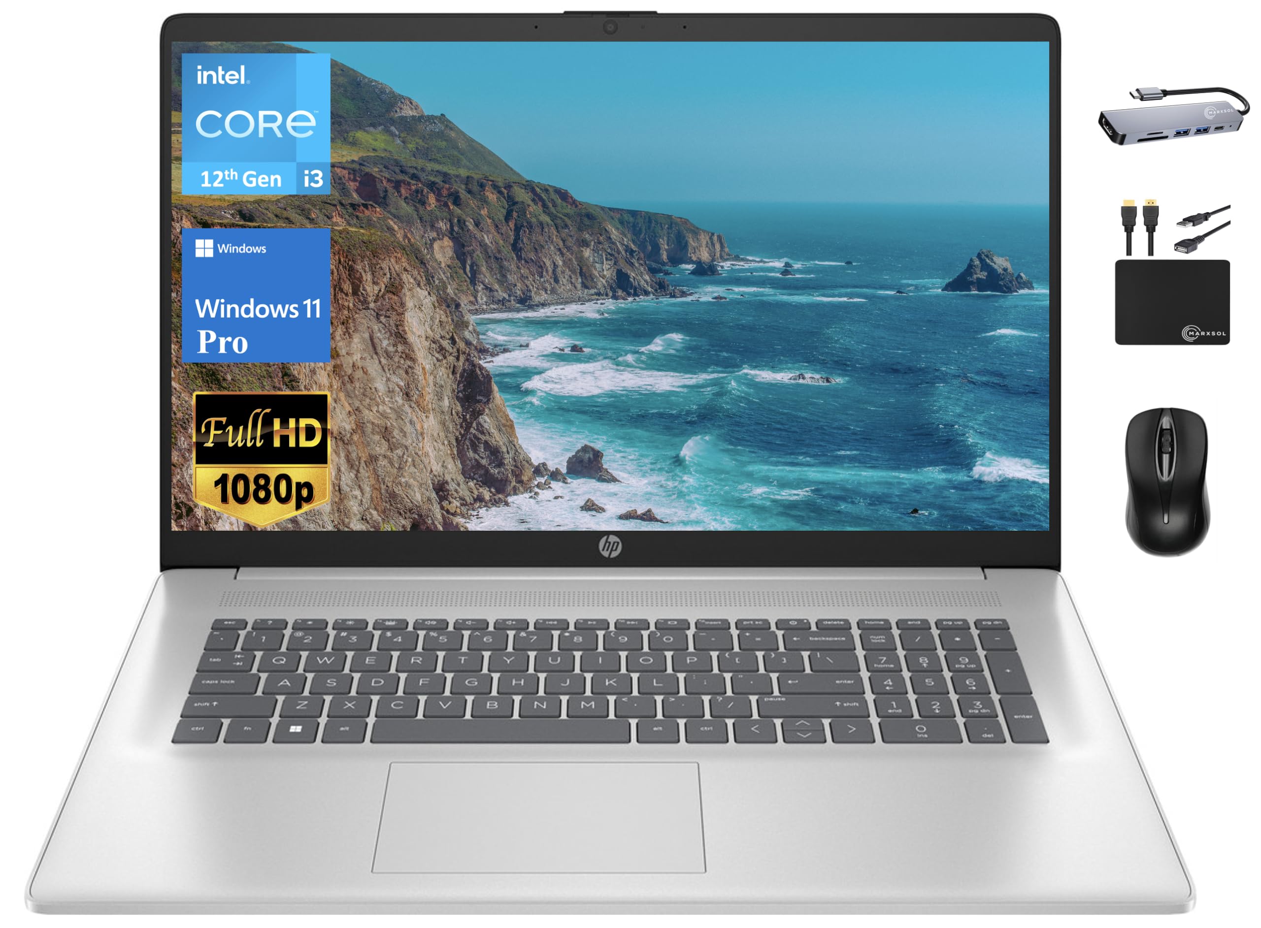 Hp 17 Business Laptop 2024 Flagship, 17.3'' Fhd Ips Display, 6 Core Intel I3 1215U (Upto 4.4 Ghz), 16Gb Ram, 1Tb Ssd, Uhd Graphi