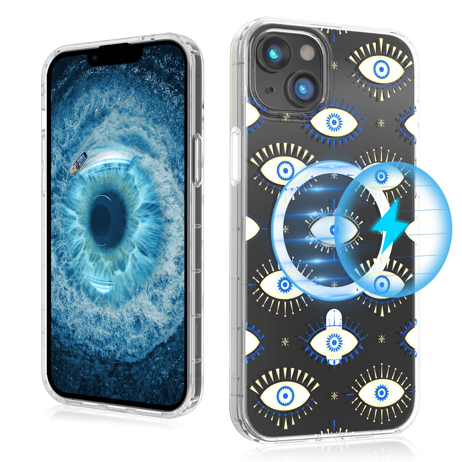 Mybat Pro Magnetic Ultra Thin Clear Case For Iphone 14 Plus Case 6.7 Inch, Compatible With Magsafe, Cute Crystal Mood Series Mil