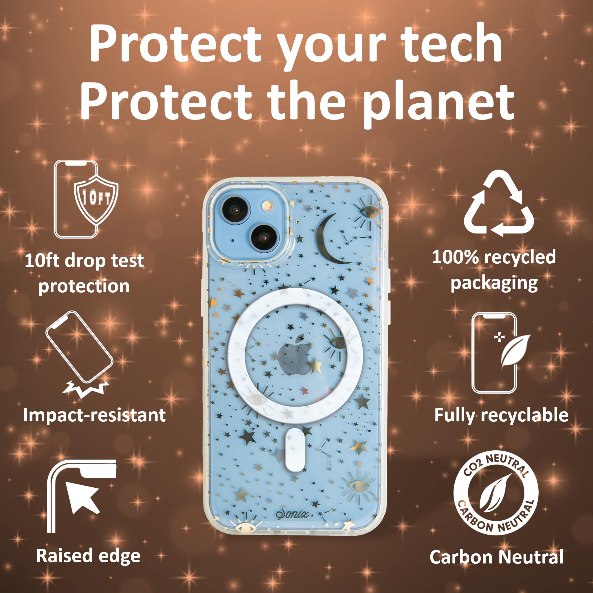 Sonix Case For Iphone 15,14, 13 | Compatible With Magsafe | 10Ft Drop Tested | Cosmic Stars