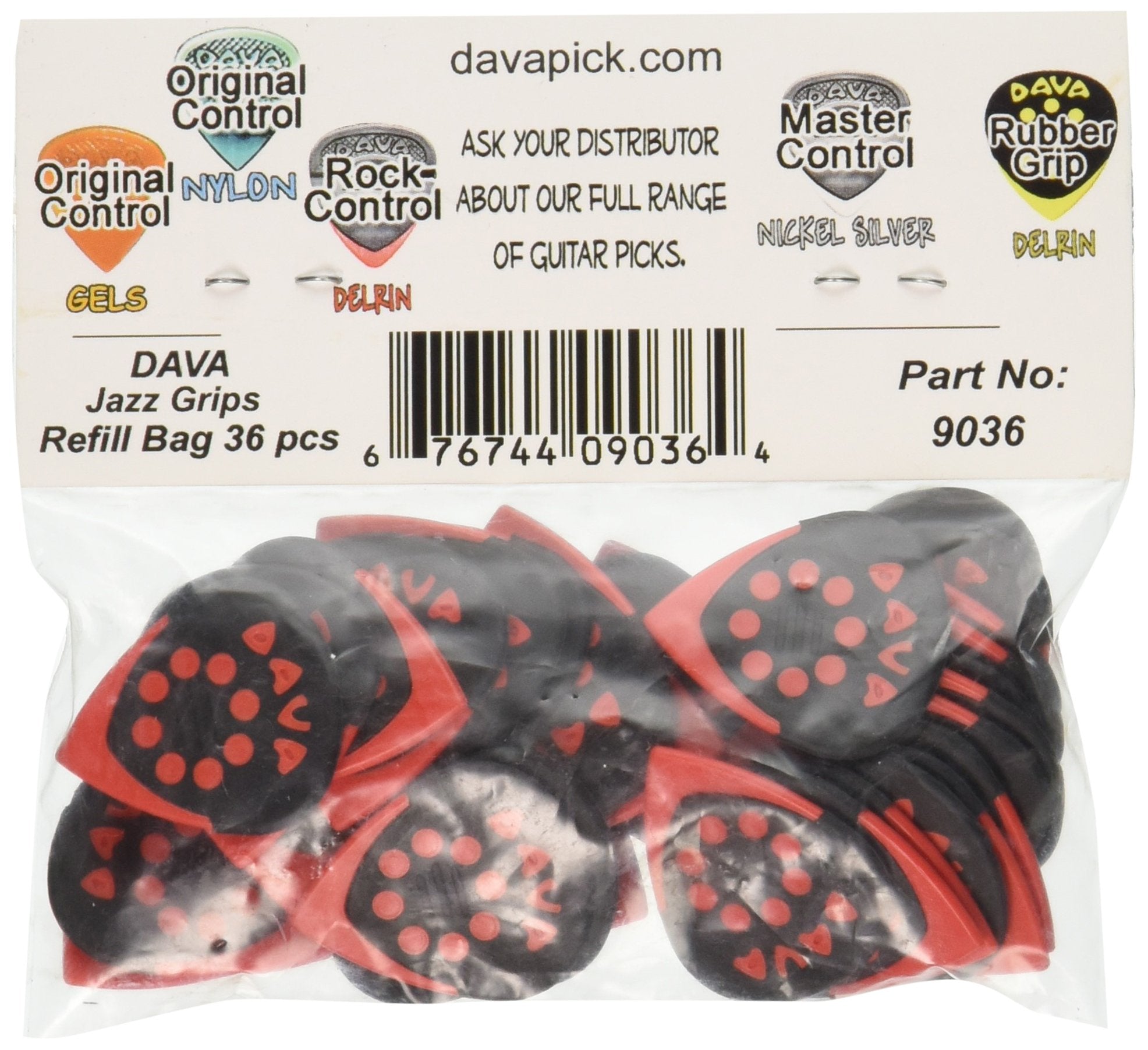 Dava 9036 Delrin Jazz Grip Picks    36 Picks