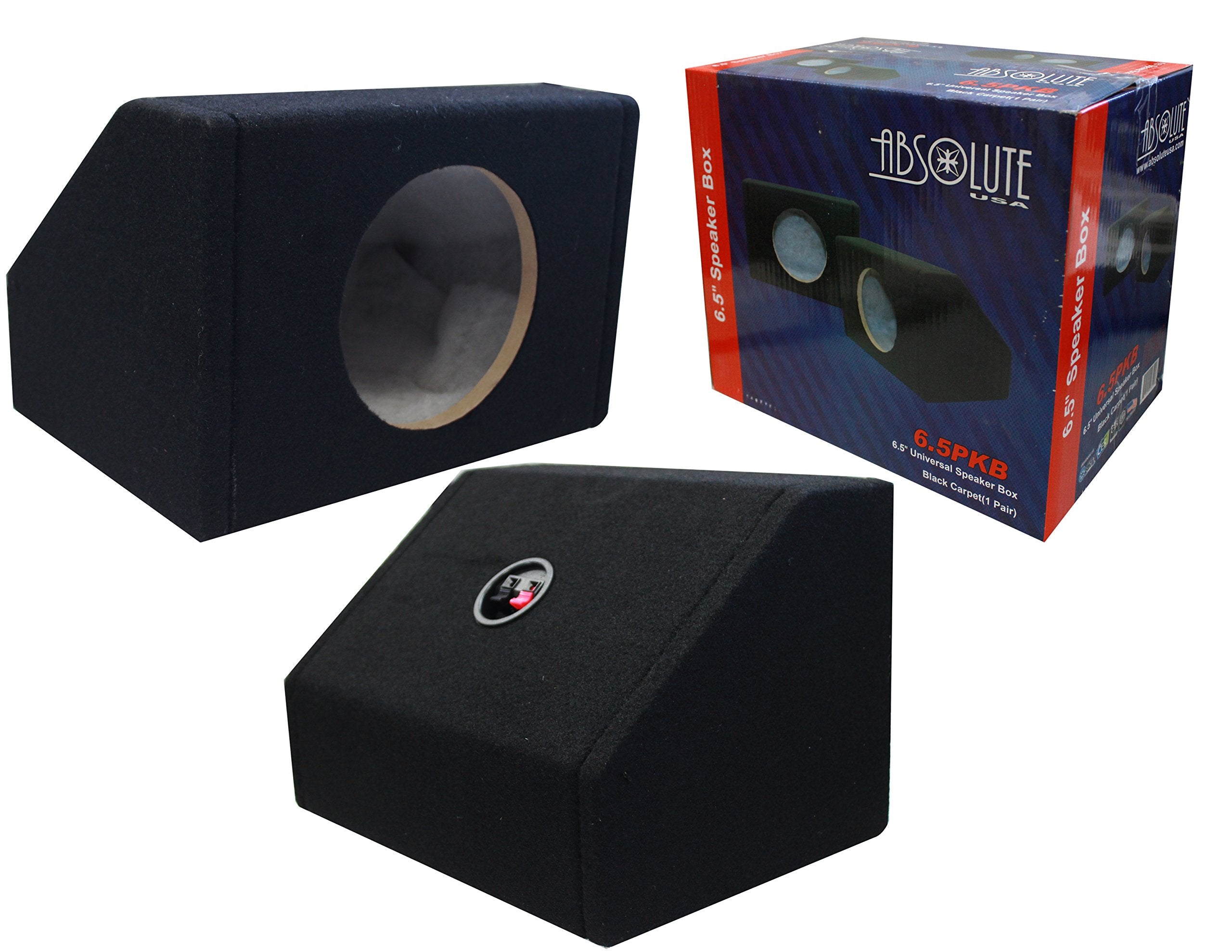 Absolute USA 6.5PKB 6.5 Angled/Wedge Box Speakers, Set of Two (Black)