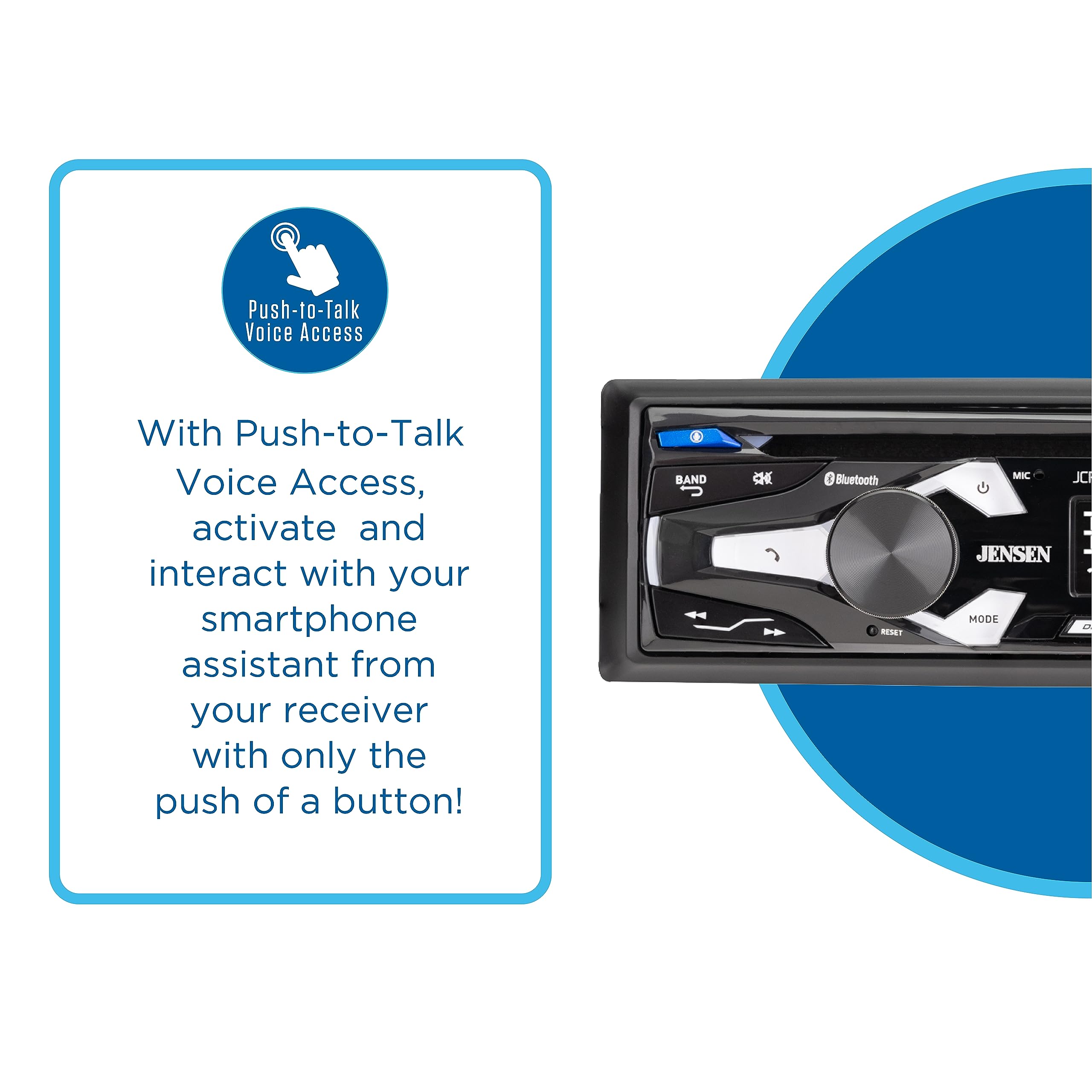 Jensen Jcr311 10 Character Lcd Single Din Car Stereo Radio Cd Player Push To Talk Assistant Bluetooth Hands Free Calling & Music