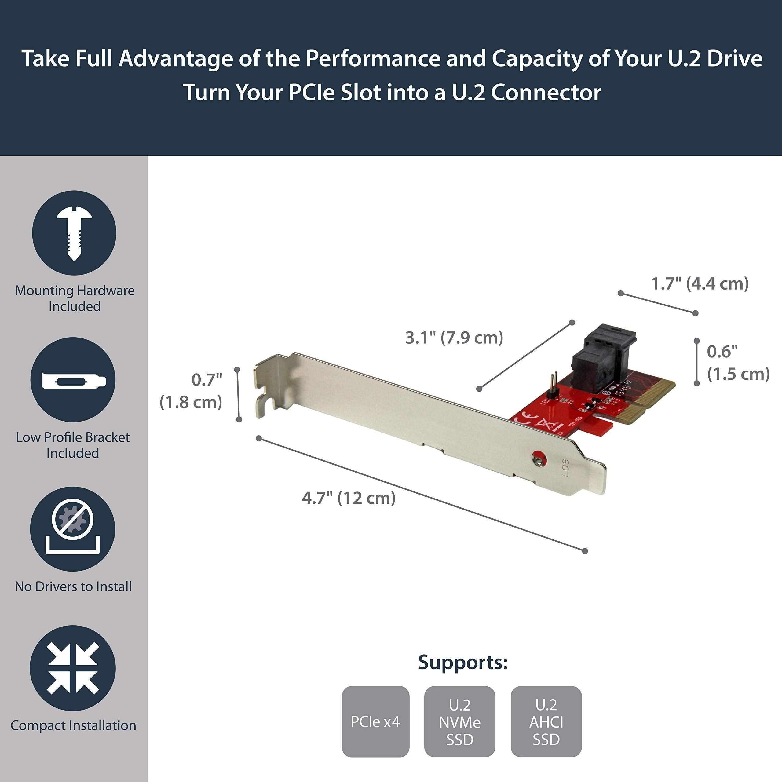 Startech.Com 4 Lane Pci Express To Sff 8643 Adapter For Pcie Nvme U.2 Ssd   U.2 2.5'' Nvme Ssd Adapter (Pex4Sff8643)