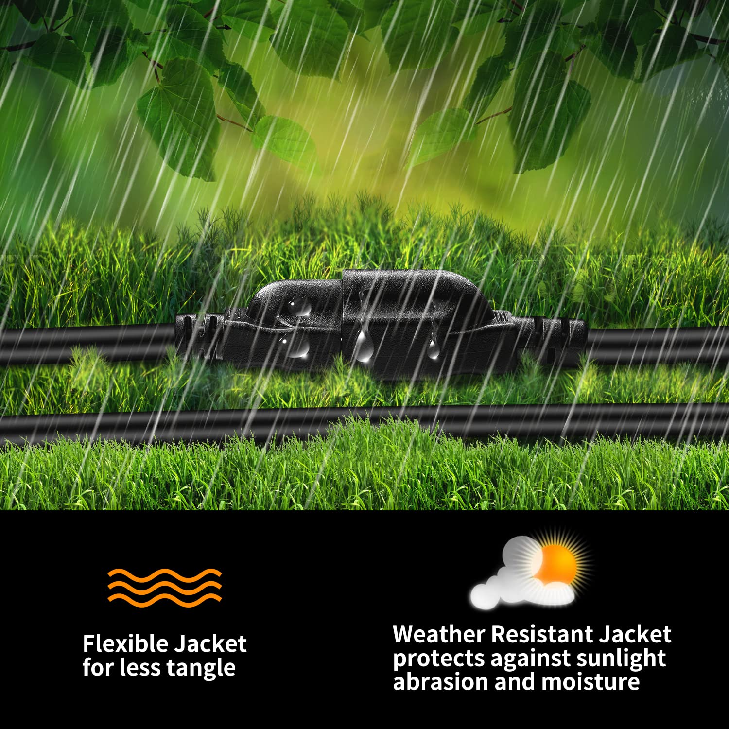 Short Power Extension Cord Outlet Saver, 16Awg/13A, 3 Prong (1Ft)