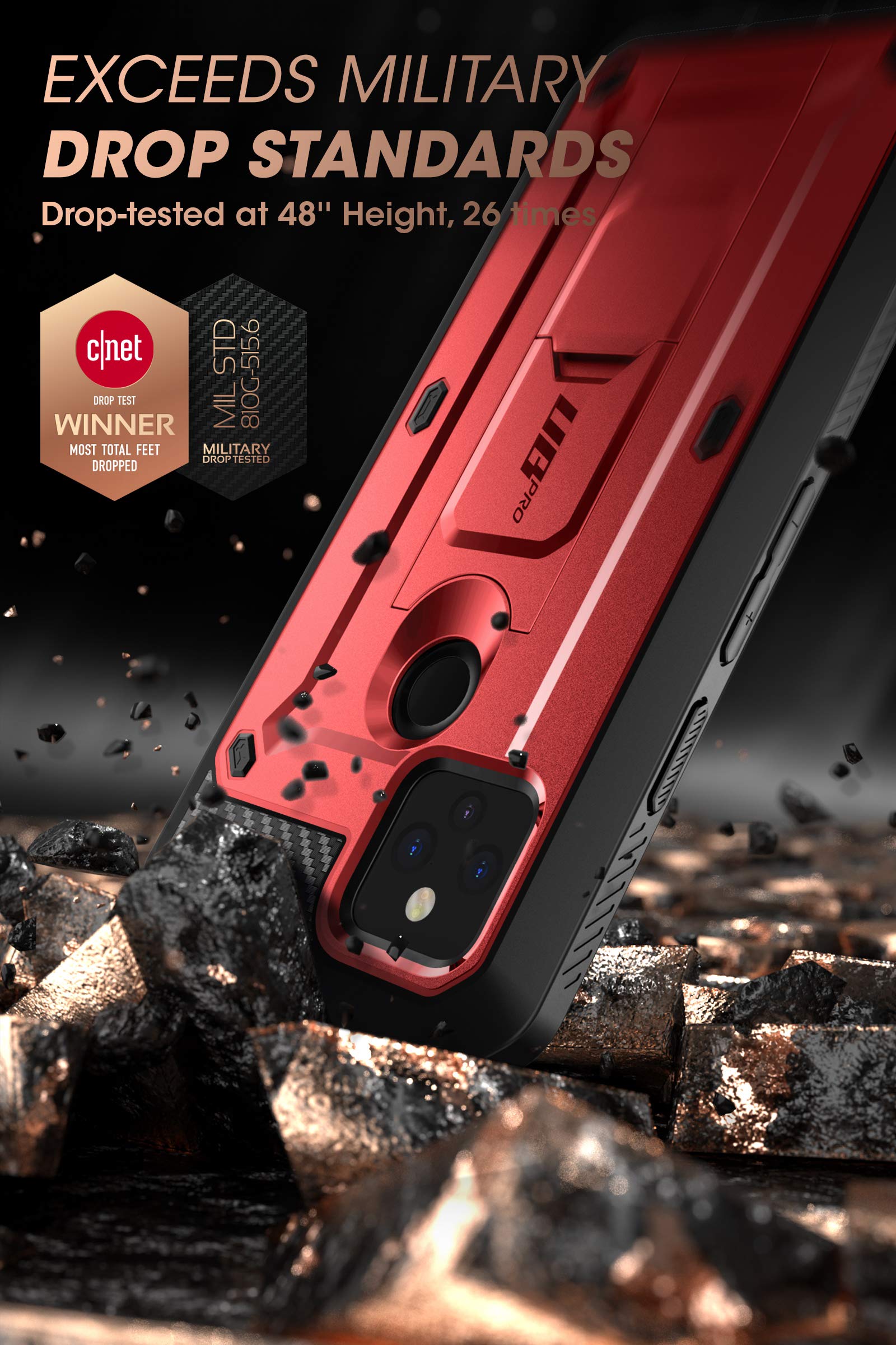 Supcase Unicorn Beetle Pro Series Case For Google Pixel 5 (2020 Release), Full Body Rugged Holster Case With Built In Screen Pro