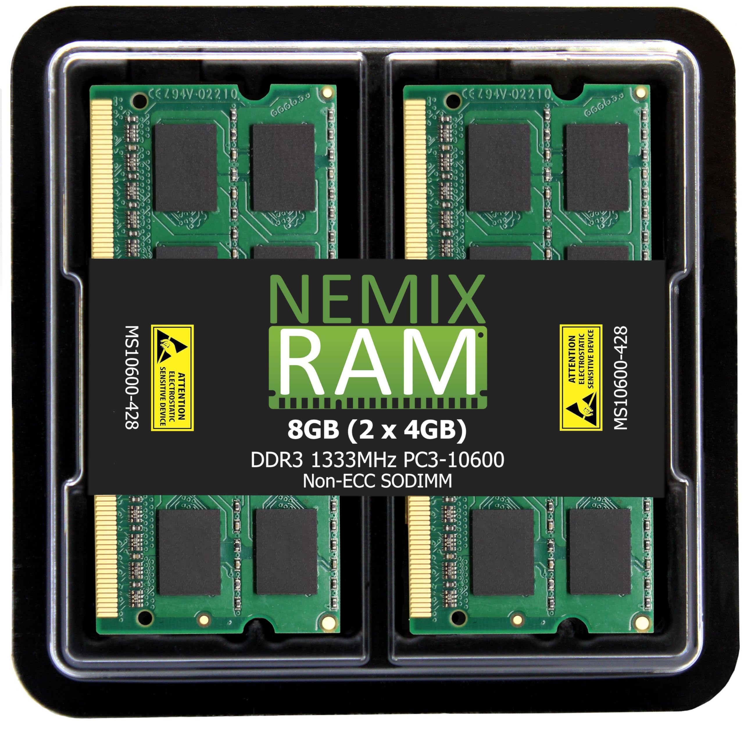 Nemix Ram 8Gb (2X4Gb) Ddr3 1333Mhz Pc3 10600 2Rx8 1.35V 204 Pin Non Ecc Sodimm Kit Compatible With Samsung M471B5273Dh0 Ch9 Lapt