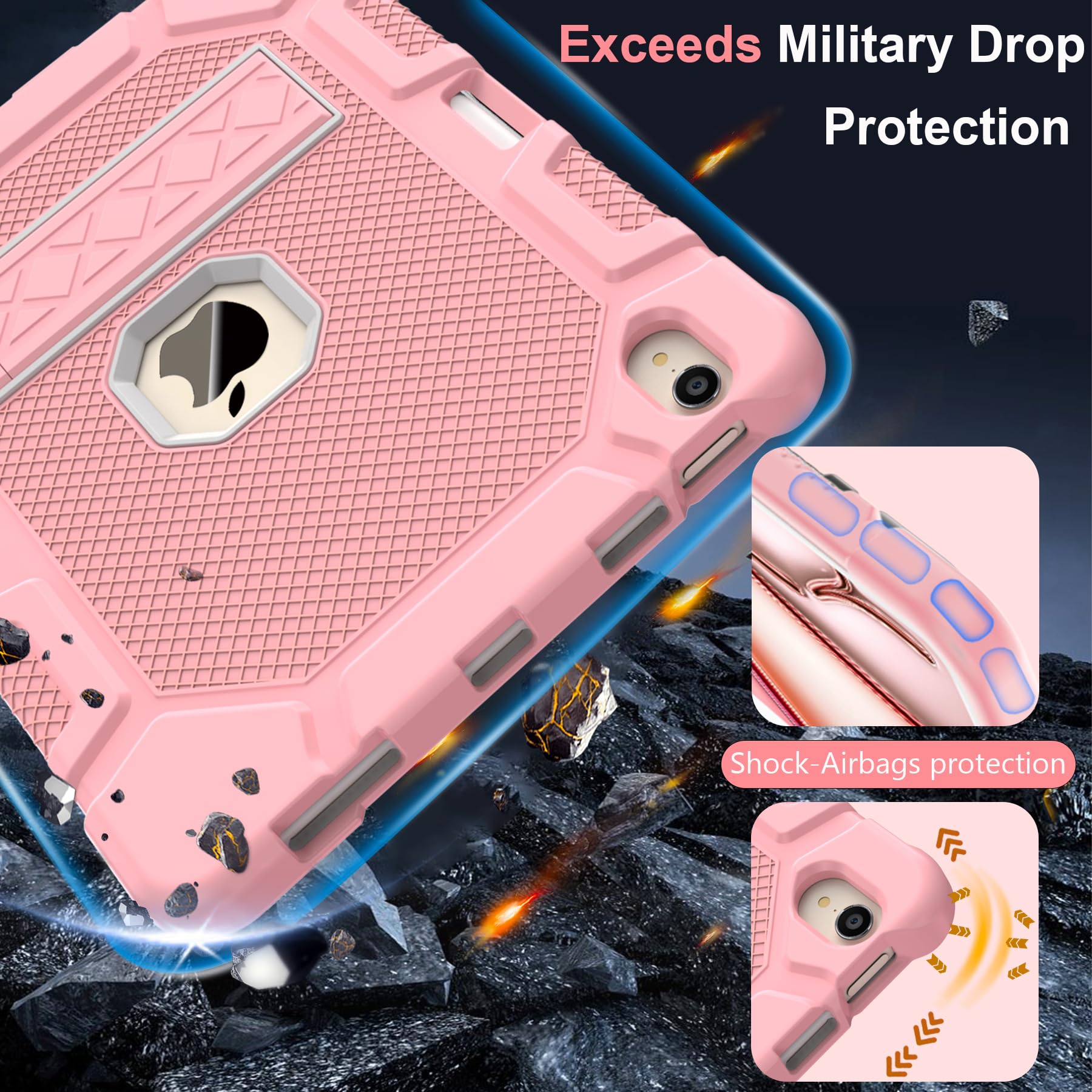 Rantice Case For Ipad Air 13 Inch M2 (2024), Hybrid Shockproof Rugged Drop Protective Case With Kickstand & Pencil Holder For Ip