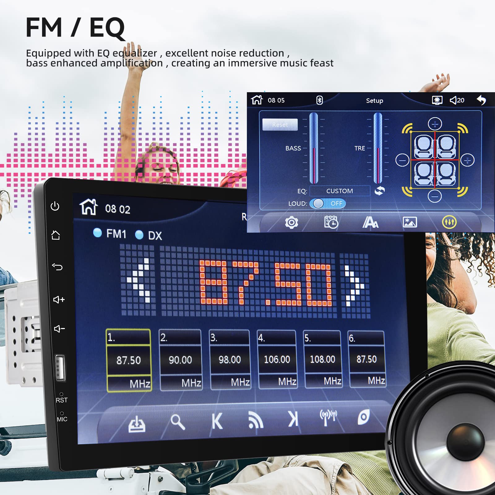 9 Inch Apple Carplay Single Din Touchscreen Car Stereo With Android Auto, Rimoody Car Radio With Bluetooth Ios/Android Mirror Li