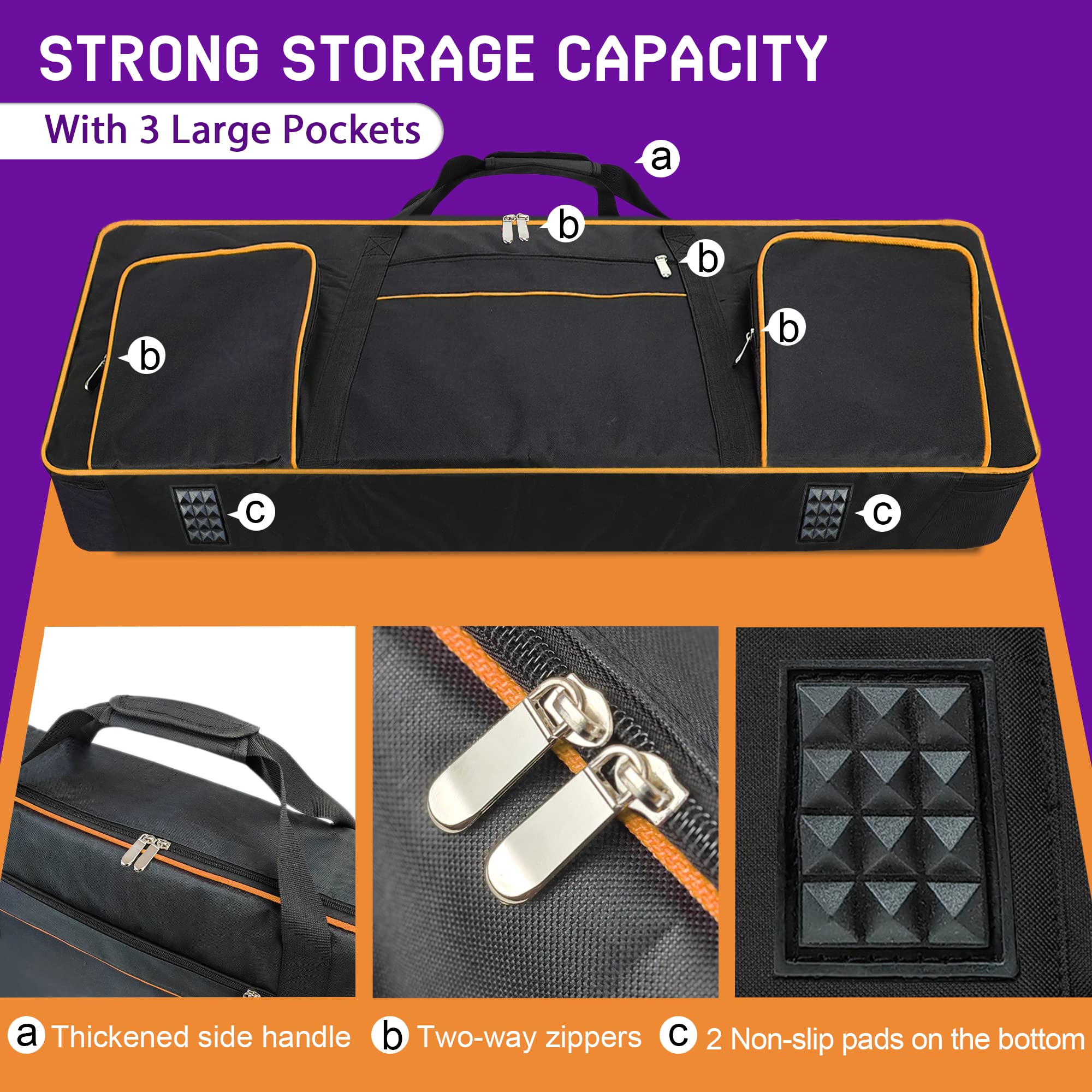 61 Key Keyboard Gig Bag Case,Portable Durable Keyboard Piano Waterproof 600D Oxford Cloth With 10Mm Cotton Padded Case Gig Bag 4