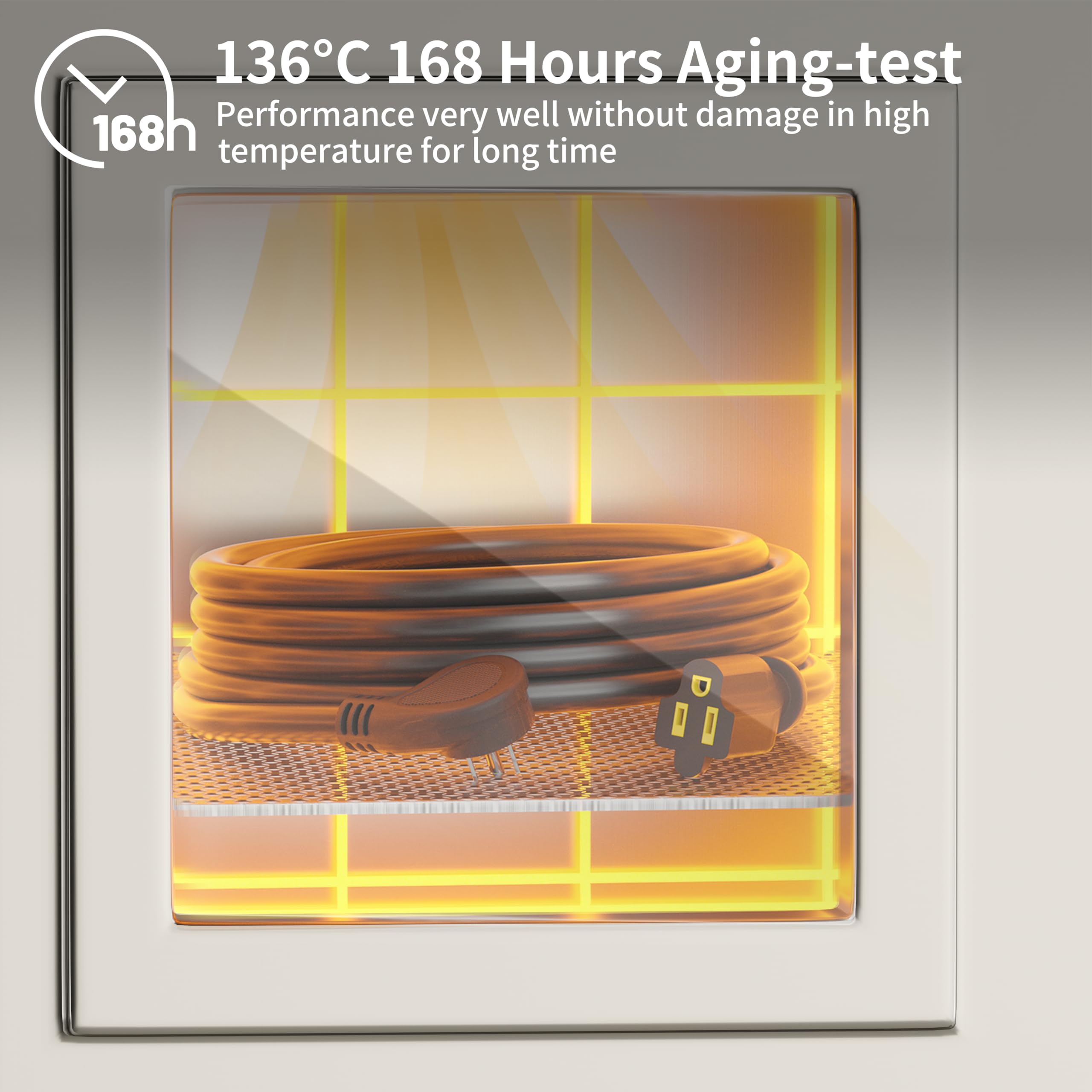 Huanchain 14 Gauge 15 Ft (2Pack) Flat Plug Extension Cord Black Indoor Outdoor, Heavy Duty 3 Prong Grounded Low Profile Extensio