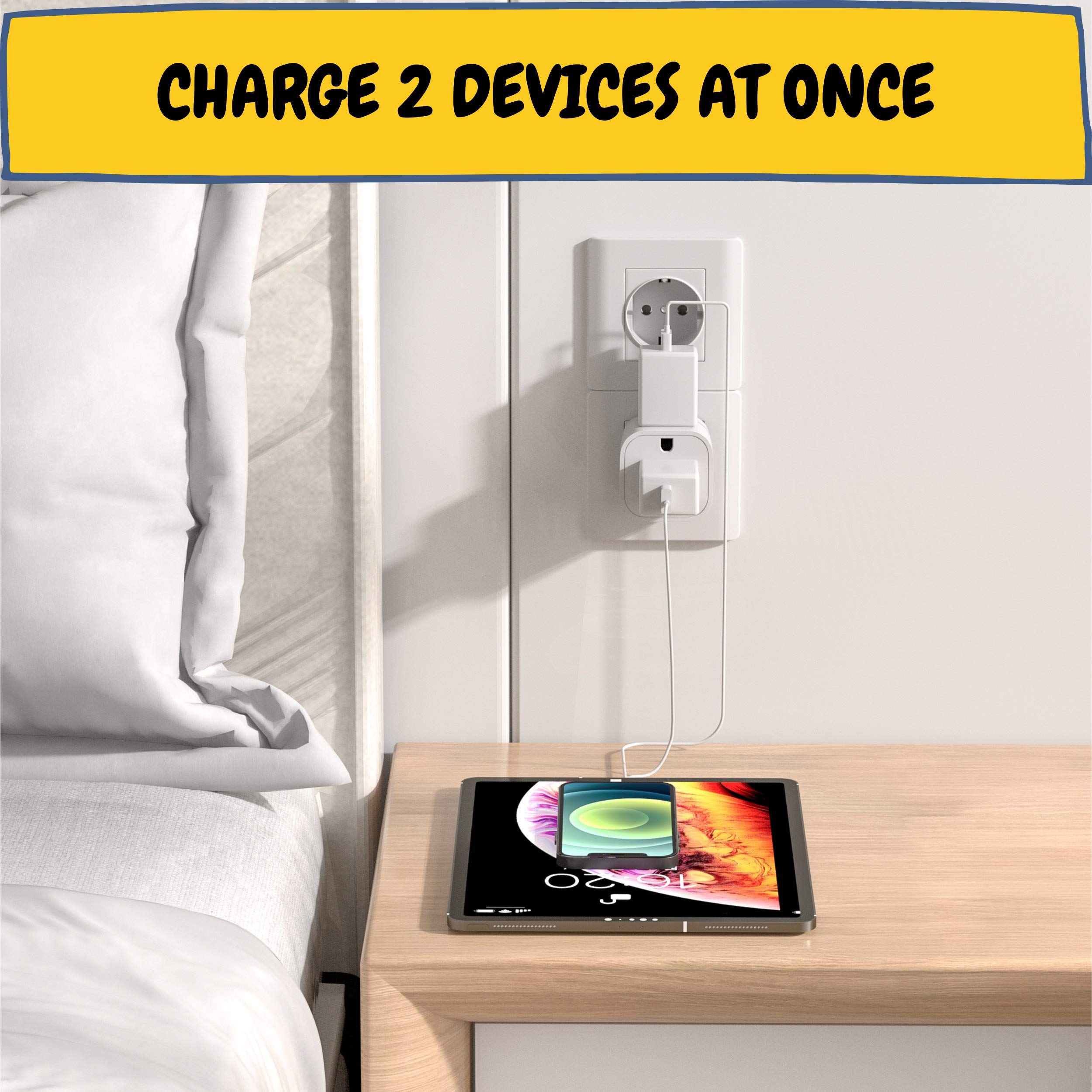 Bates European Plug Adapter, 2 Pack - Us To Eu Travel Adapter, Converter Plug For Europe