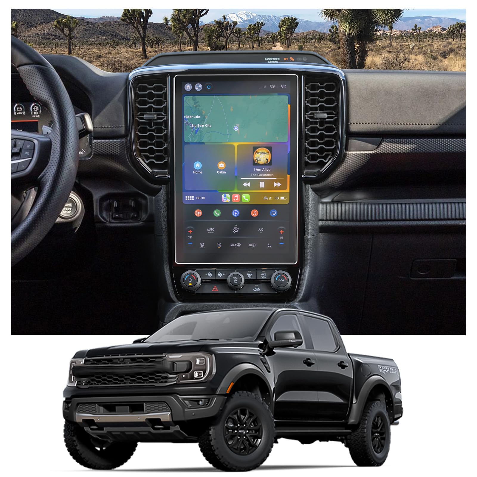 Cdefg For 2024 Ford Ranger 12 Inch Screen Protector For 2024 Ford Ranger Lariat Raptor Screen Protector Foils 2024 Ranger Navigation Radio Touch Screen Display Protector 2024 Ranger Lariat Raptor Accessories (2Pcs For 12')