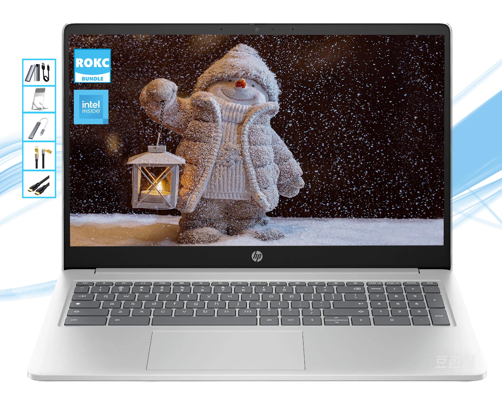 Hp Chromebook With Gemini Ai Chrome Os | 15.6'' Hd Display | 8Gb Lpddr5 Ram | 576Gb(64Gb Ssd+512Gb Card) & 128Gb Portable Ssd| I